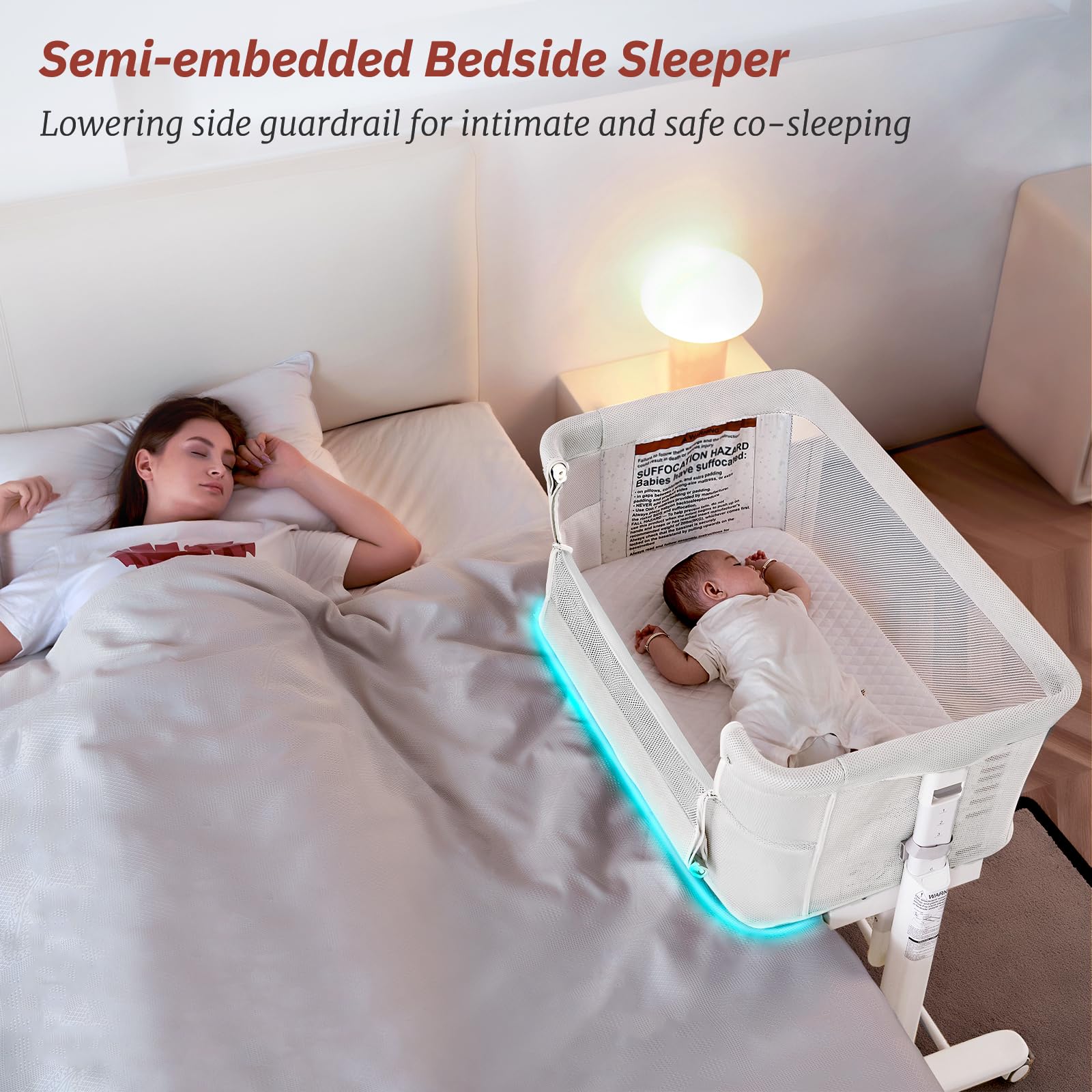 Electric Rocking Bassinet with Bedside Sleeper