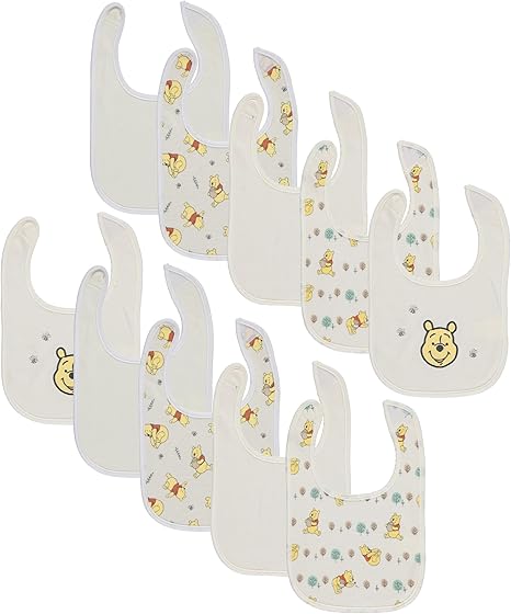 10-Pack Minnie Mouse Baby Bibs – Soft, Absorbent, and Adjustable Cotton