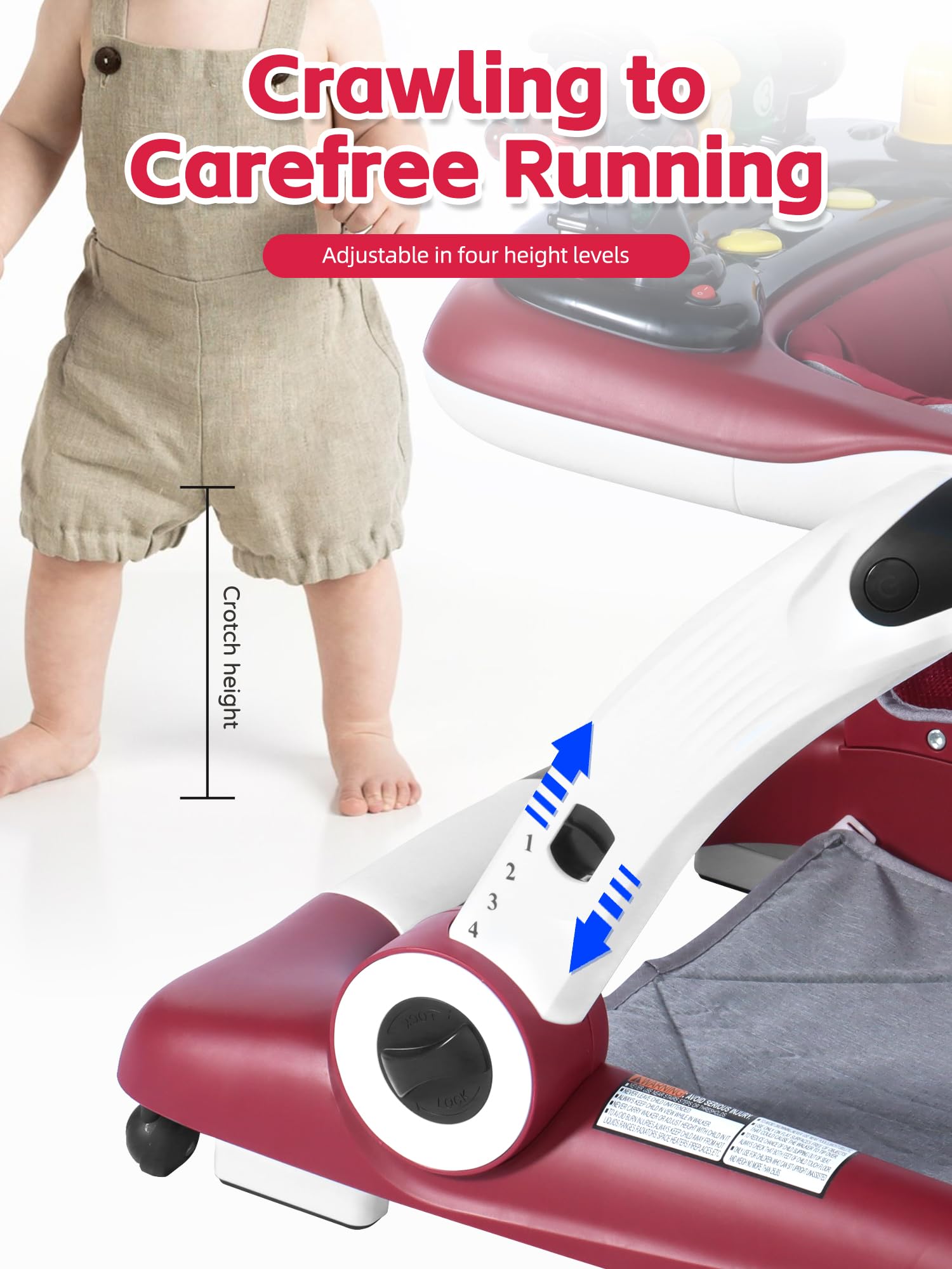 6-in-1 Baby Walker Activity Center with Music and Lights