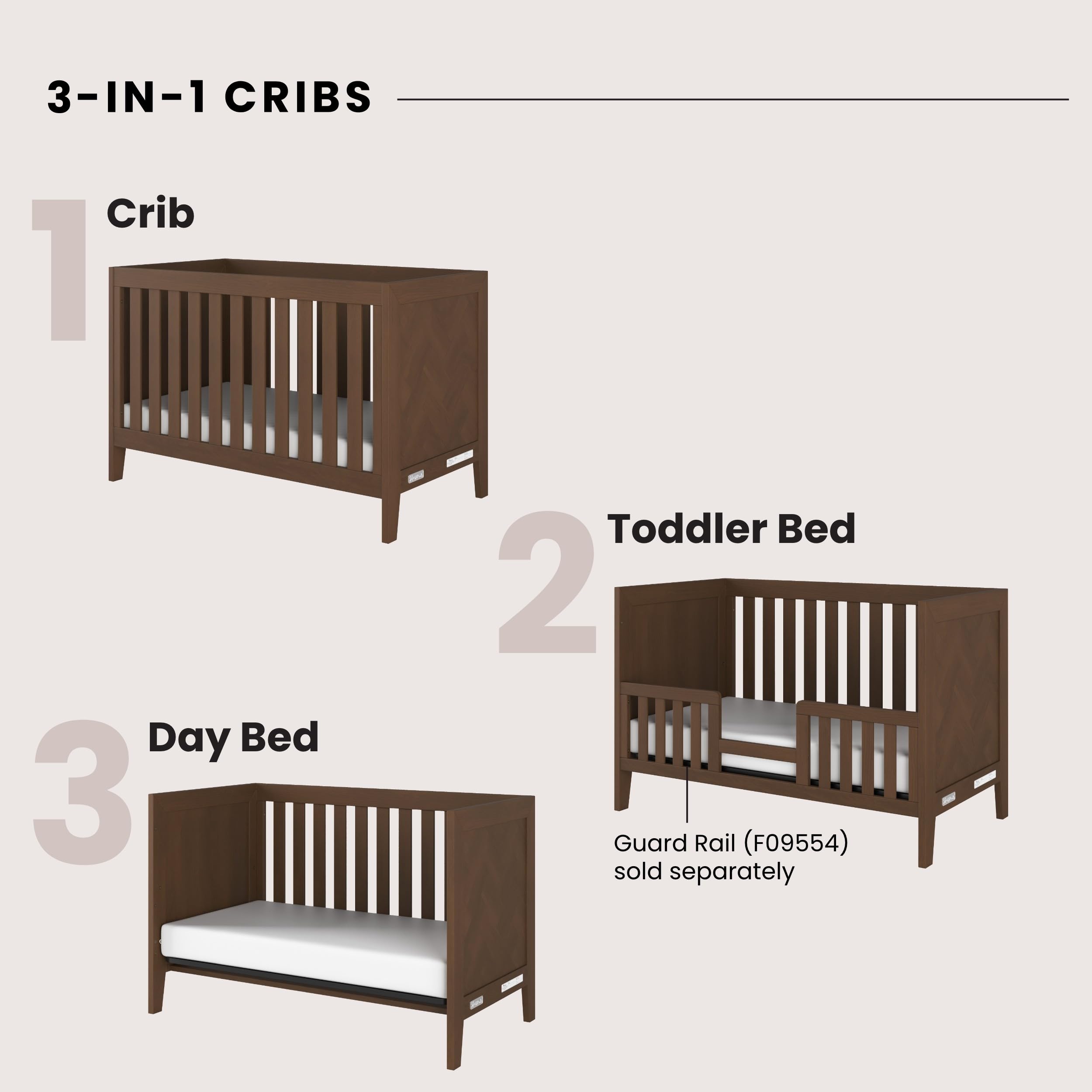 3-in-1 Convertible Crib and Double Dresser Nursery Set