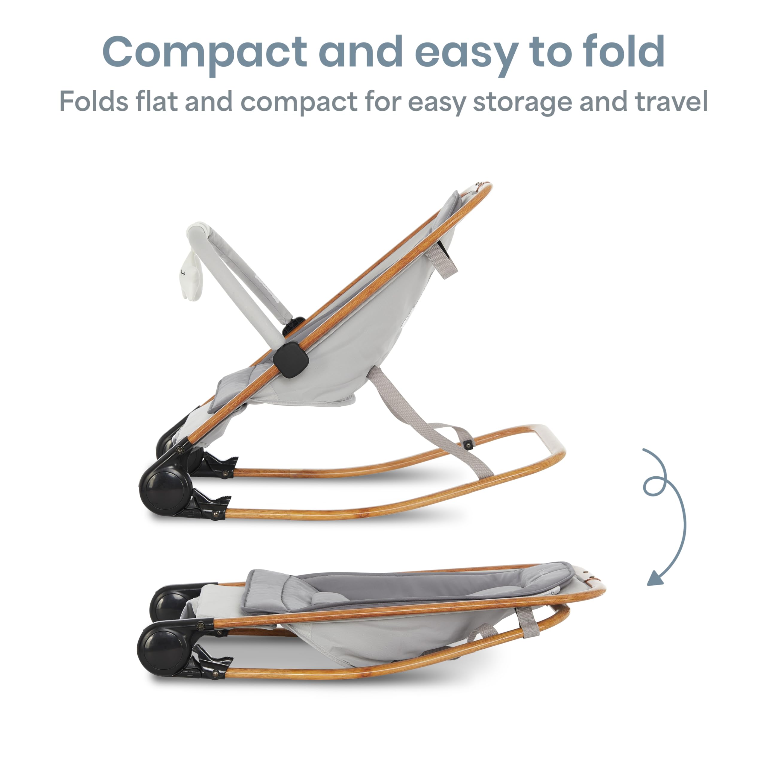 2-in-1 Baby Rocker and Stationary Seat with Adjustable Recline