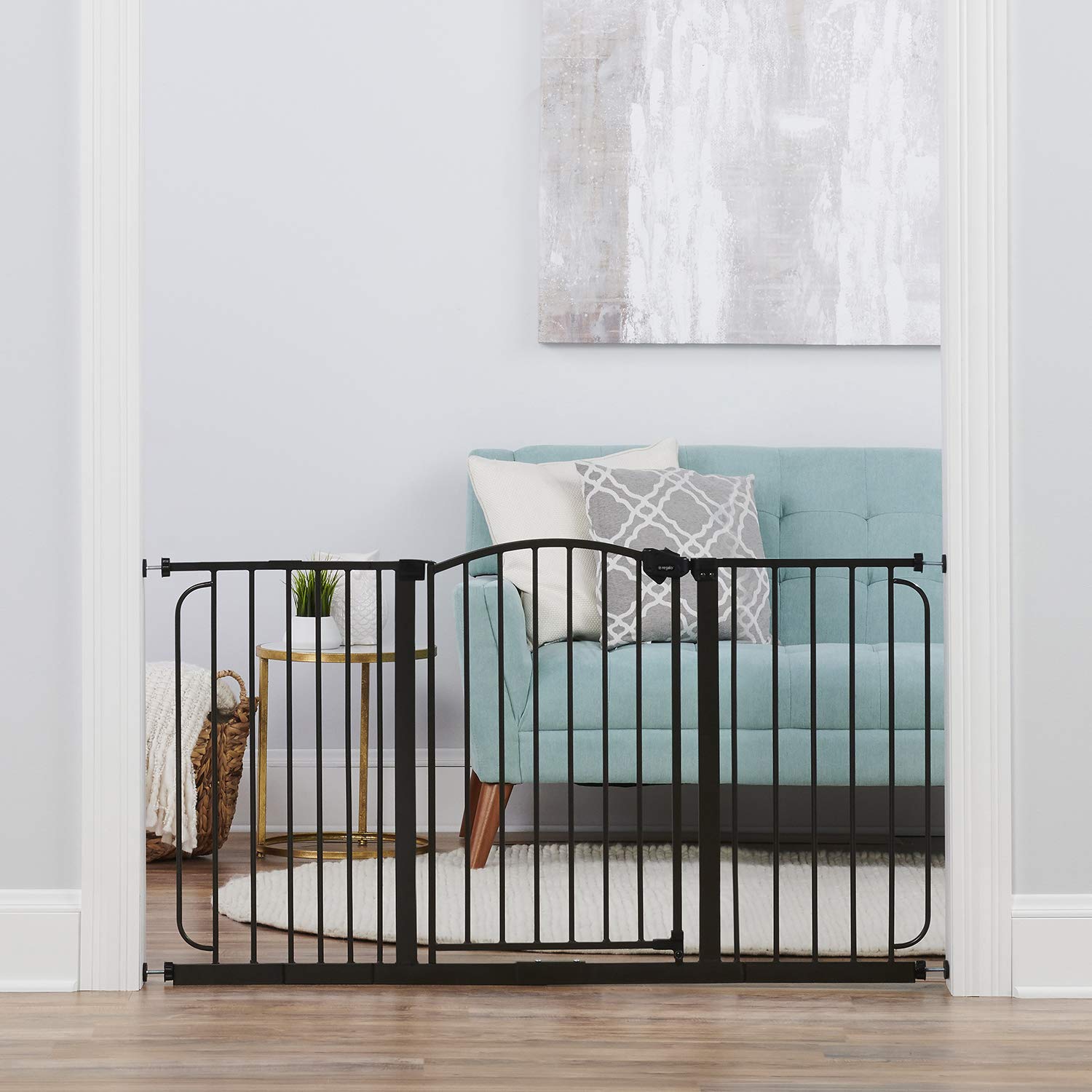 58-Inch Easy Step Extra Tall Arched Décor Walk Thru Baby Gate, Award Winning Brand