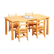 24in x 48in Rectangular Hardwood Table with 20in Legs and Four
