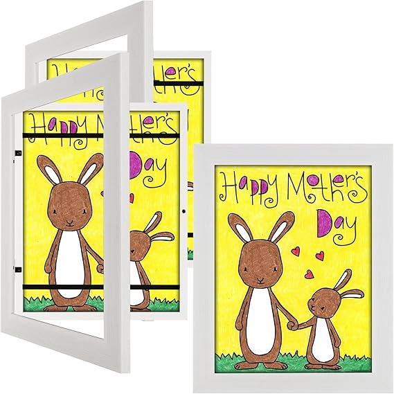 3Pack Kids Art Frames Natural Woodgrain, 10x12.5 Child