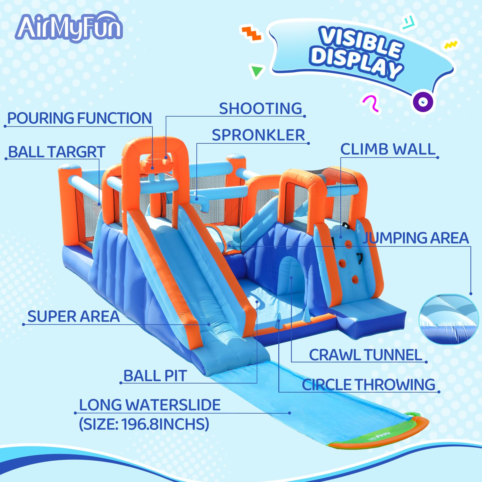 Inflatable Bounce House with Double Slide and Ball Pit