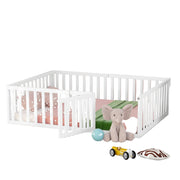 Full Floor Bed for Kids Solid Wood Montessori Bed Frame