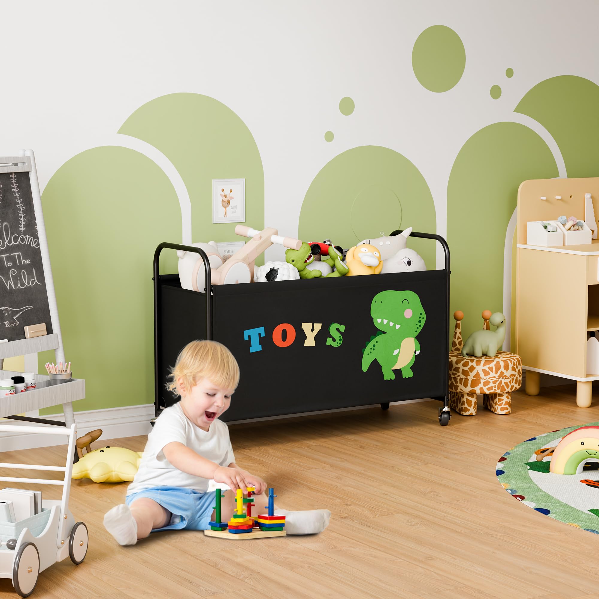 Large Toy Storage Box with Wheels - 135L Organizer Chest