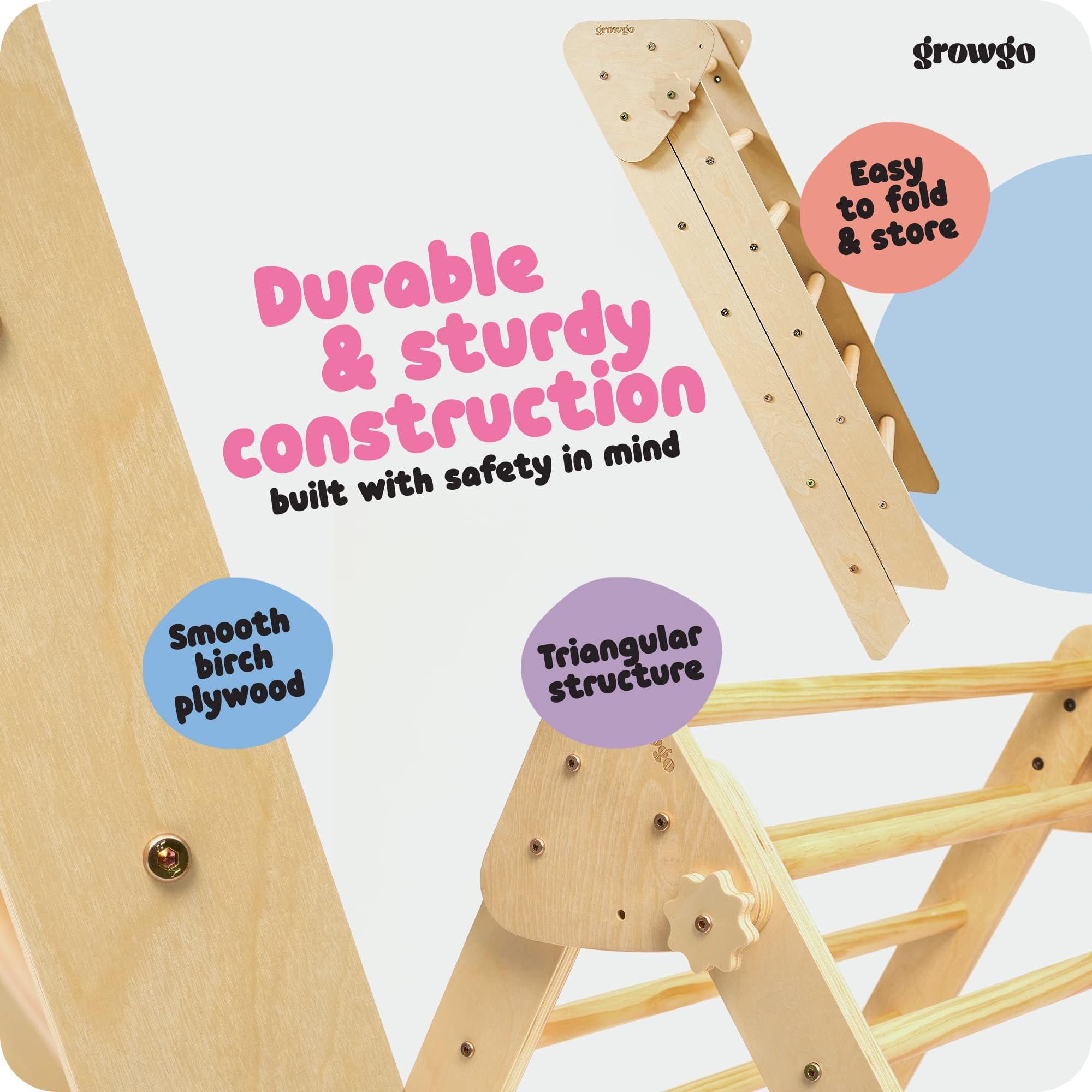 Pikler Triangle Climber with Ramp and Tent