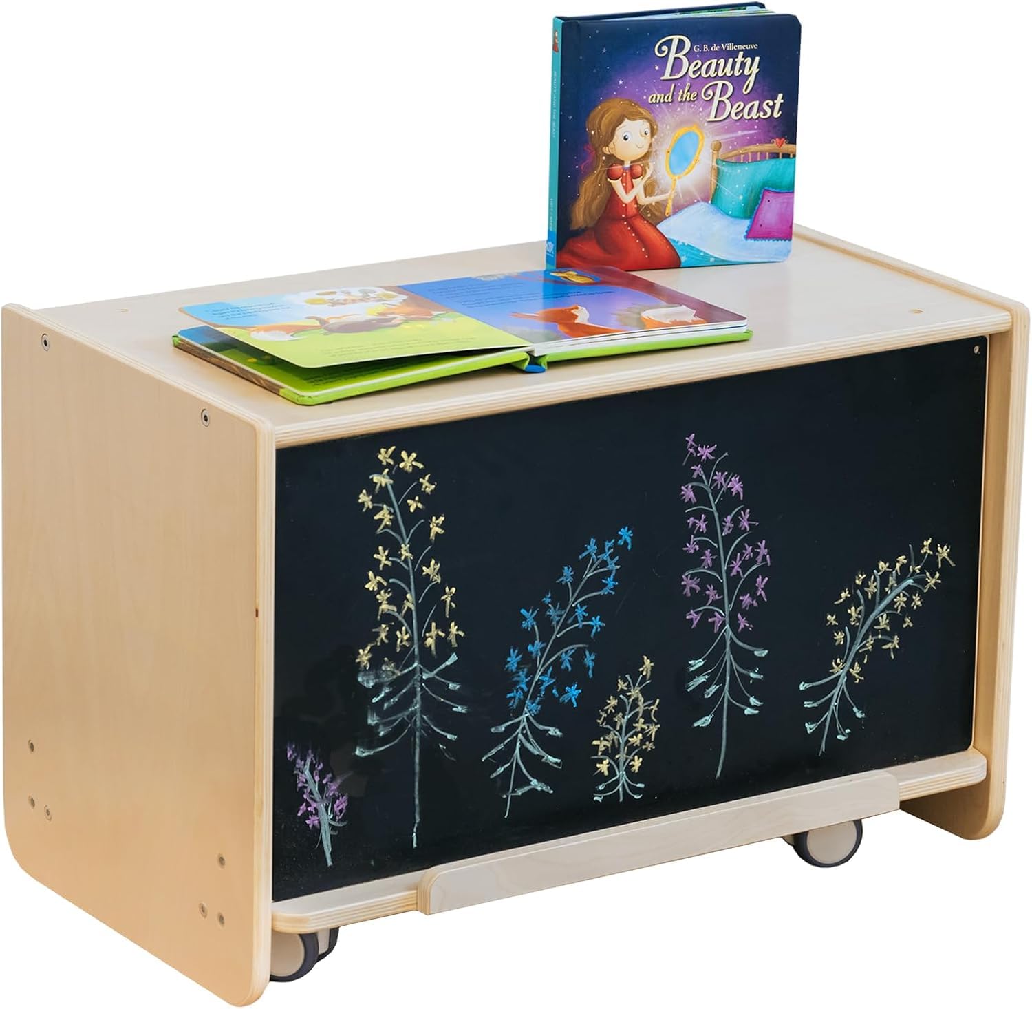 2-in-1 Movable Toddler Easel with Storage - Wooden Kids Art Easel with Magnetic