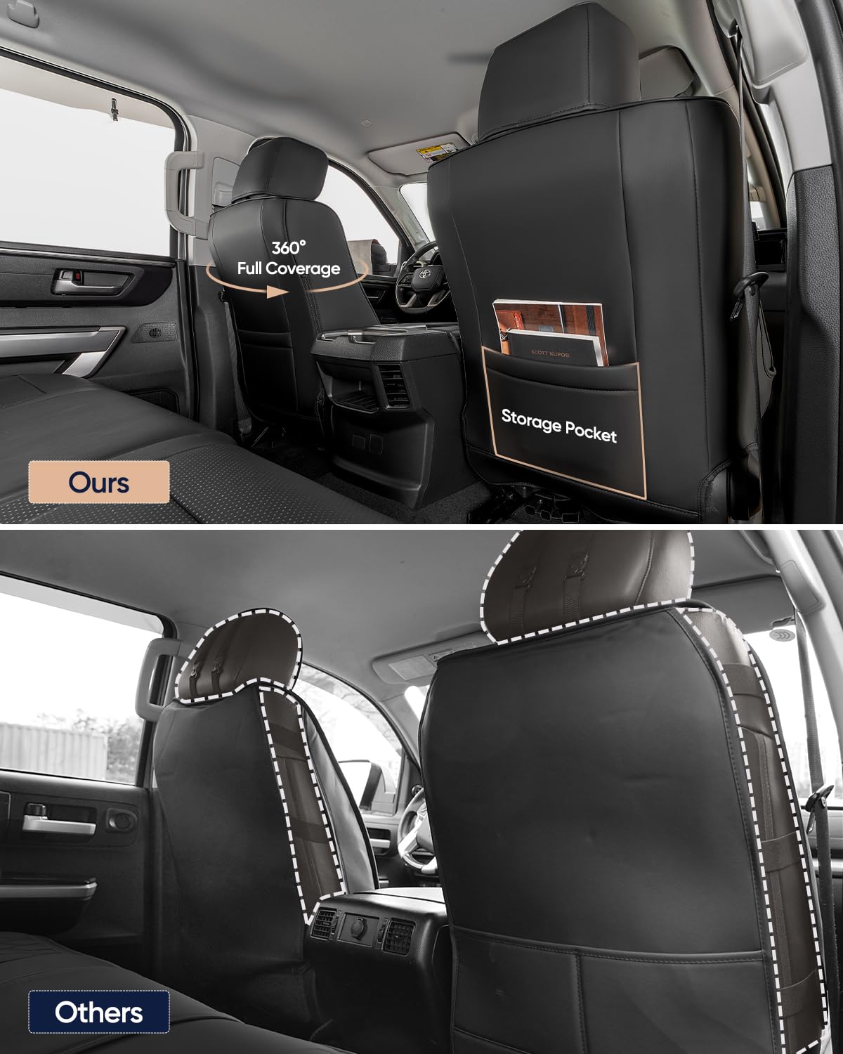 Full Set car seat Covers for Toyota Tundra 2022-2026,Leather Waterproof