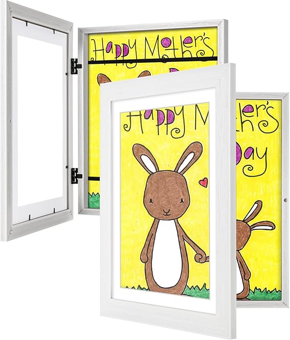 3Pack Kids Art Frames Natural Woodgrain, 10x12.5 Child