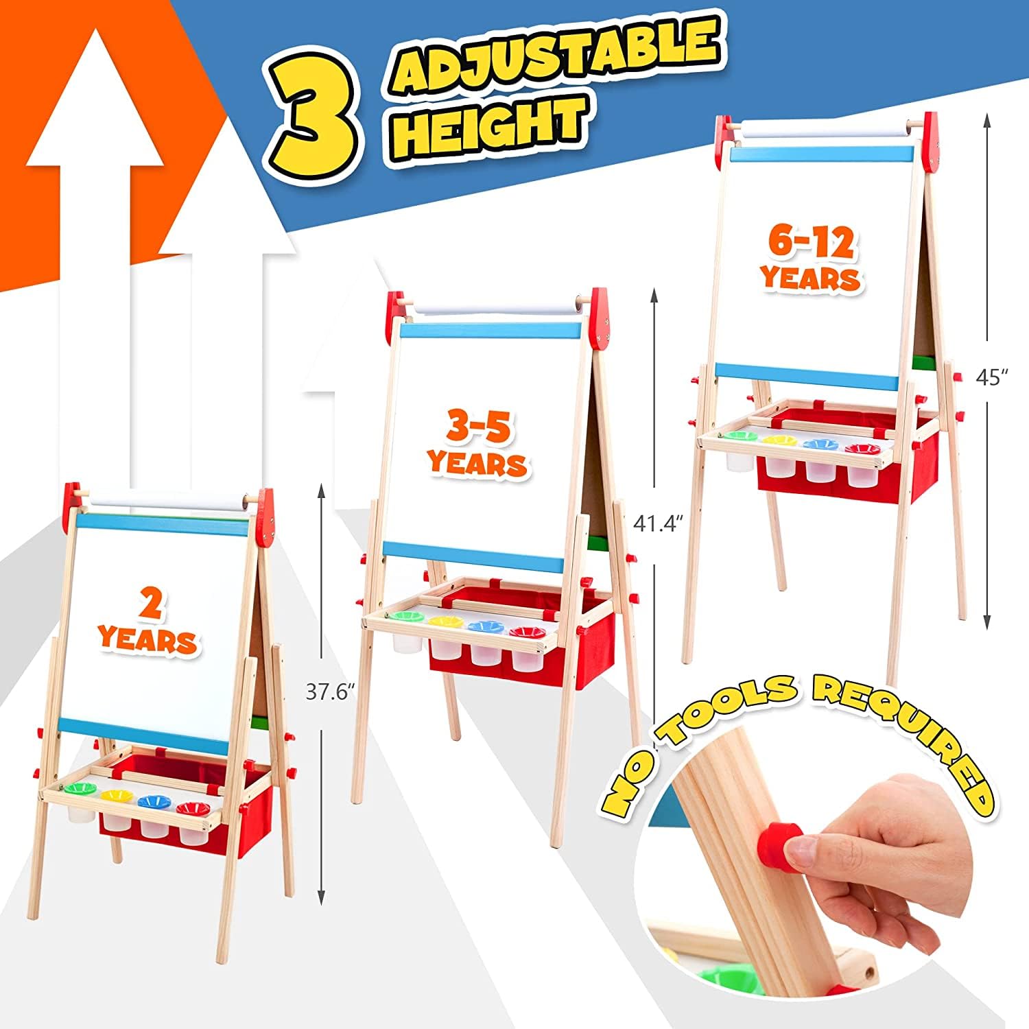 Double-Sided Kids Art Easel with 100+ Accessories