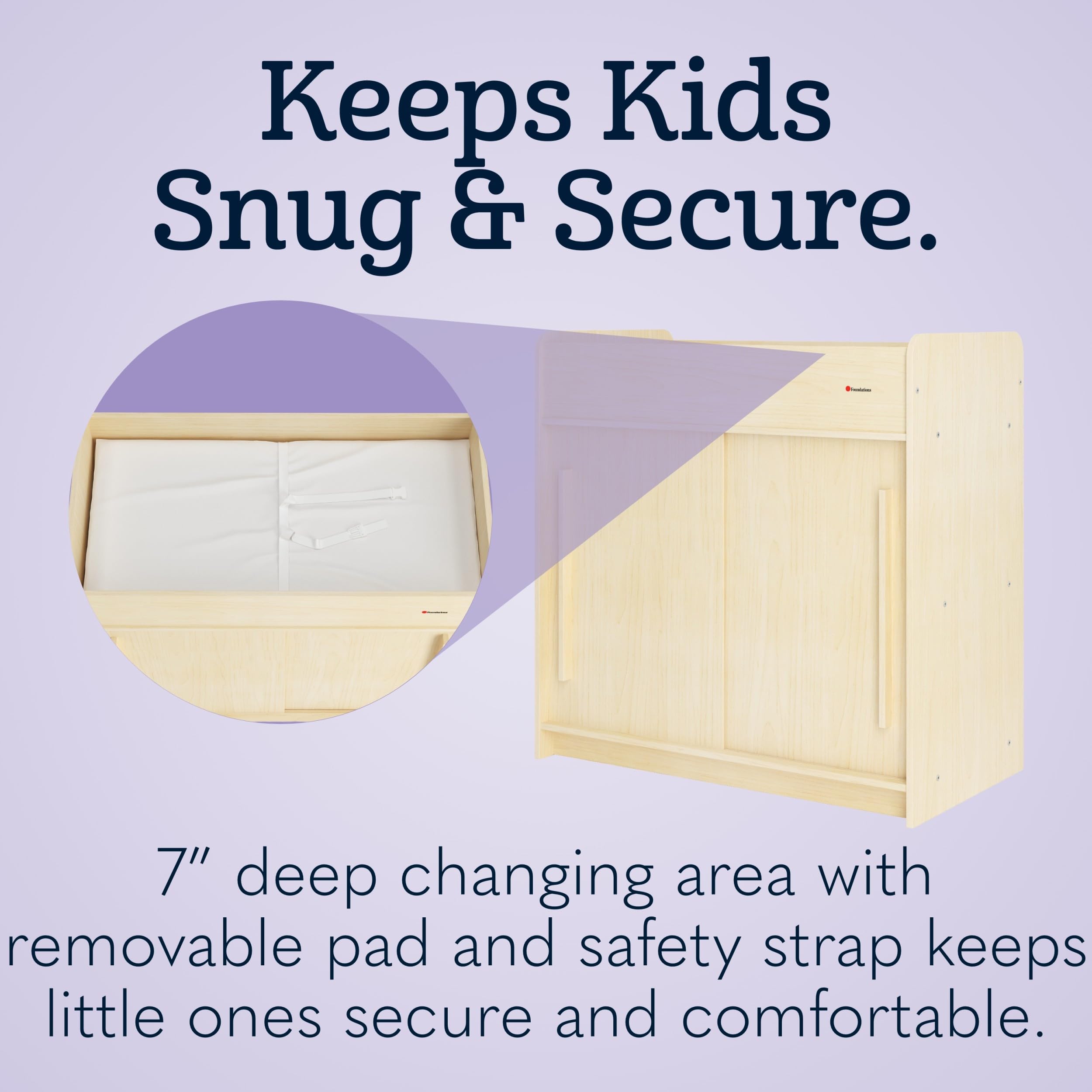Daycare Changing Table with Storage and Safety Strap