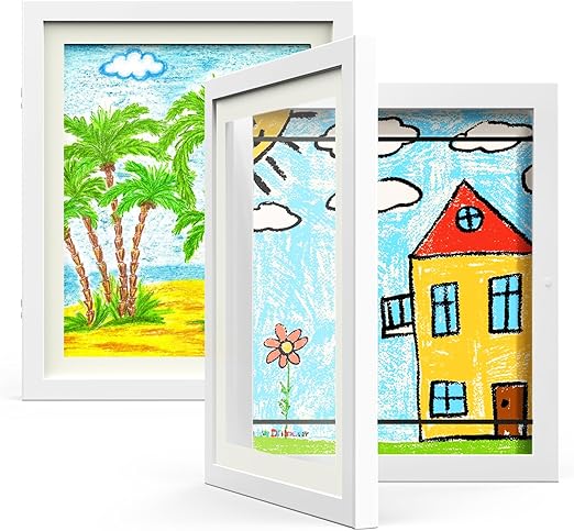 Kids Art Frames, Kids Artwork Frames Changeable 8.5 x11 with Mat
