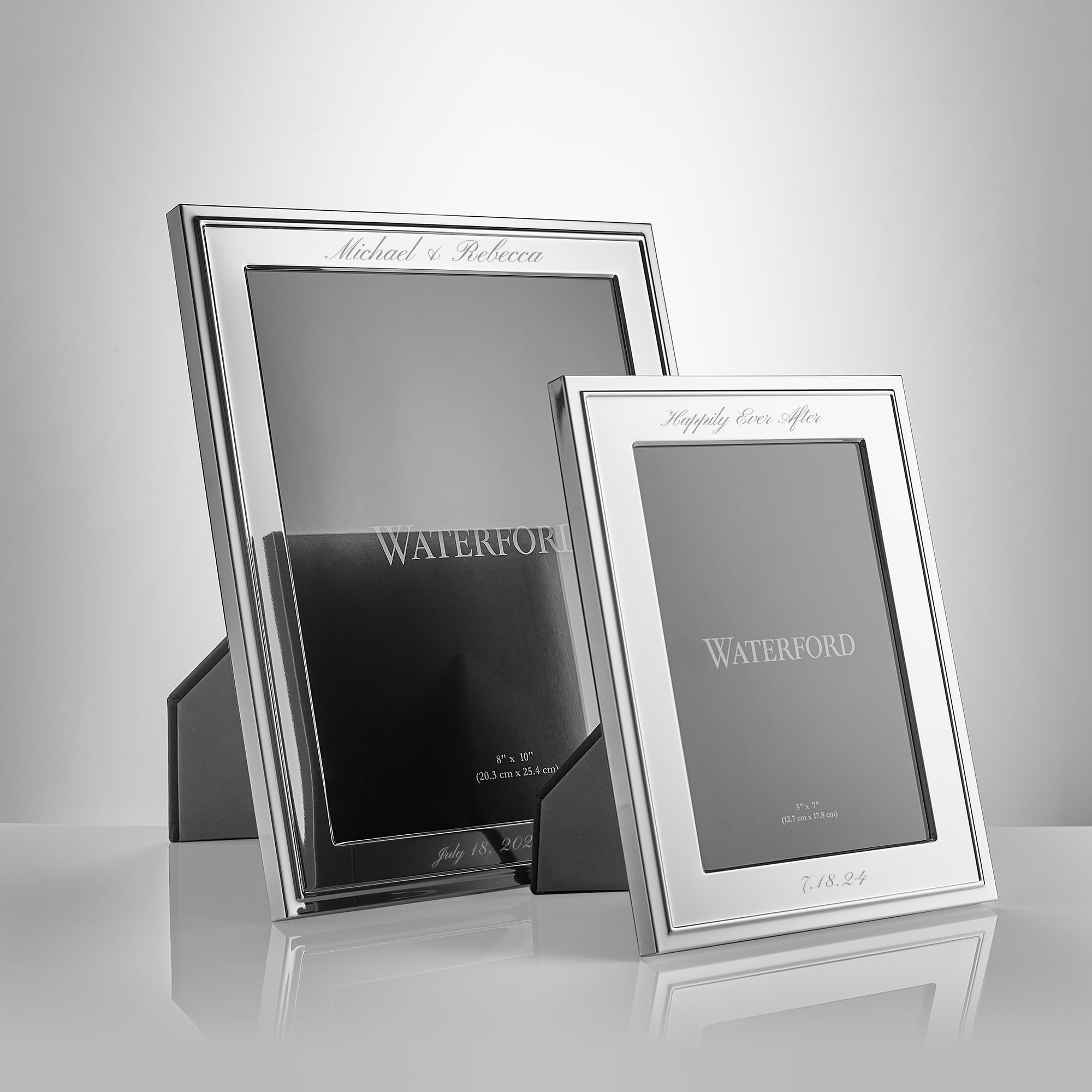 Classic Personalized 8x10 Picture Frame, Custom Engraved Silver