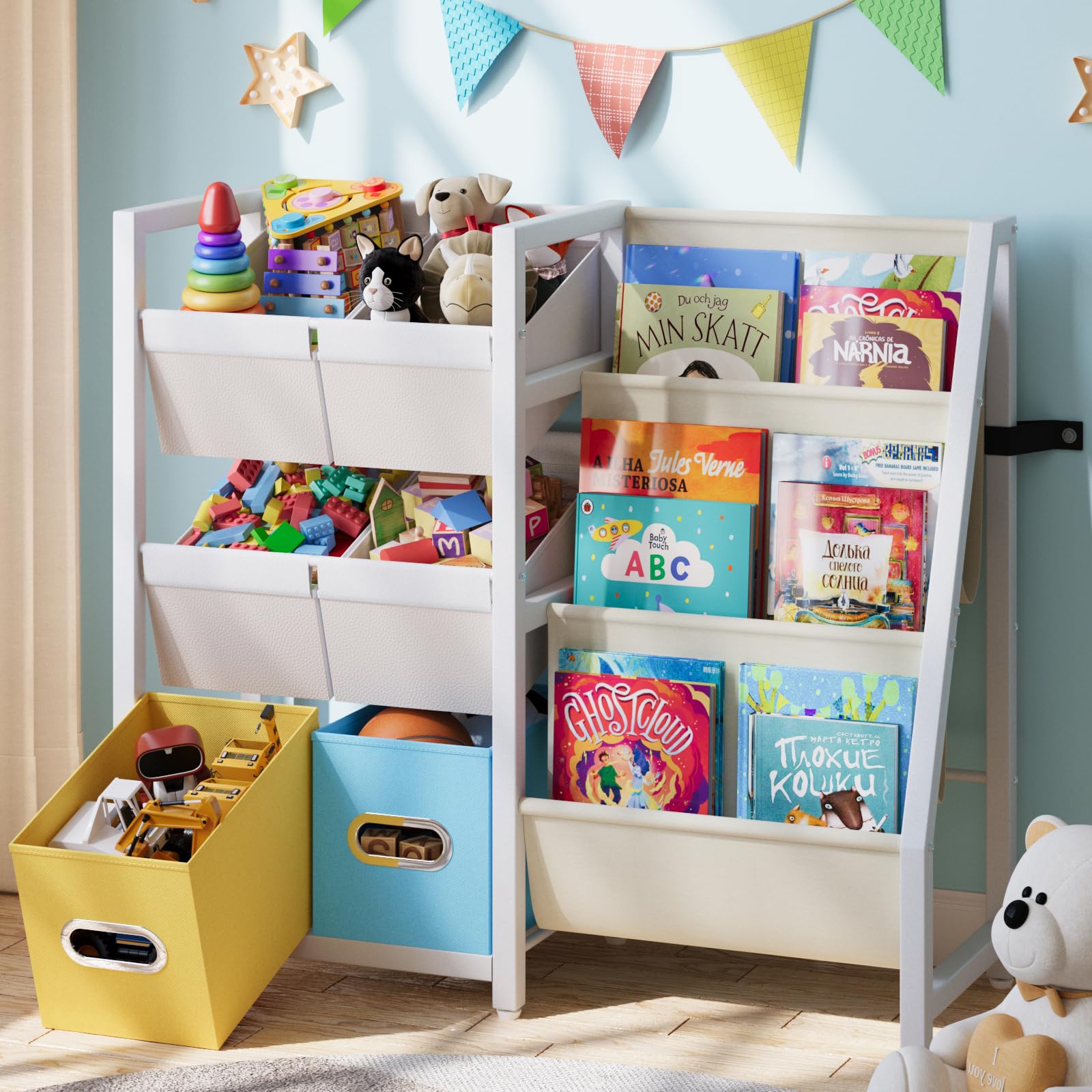 Kids Bookshelf with Toy Storage Organizer