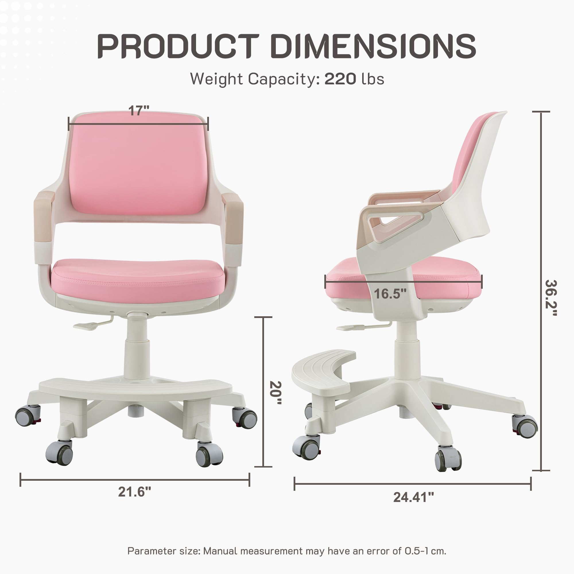 Ergonomic Kids Desk Chair with Height Adjustment and Footrest