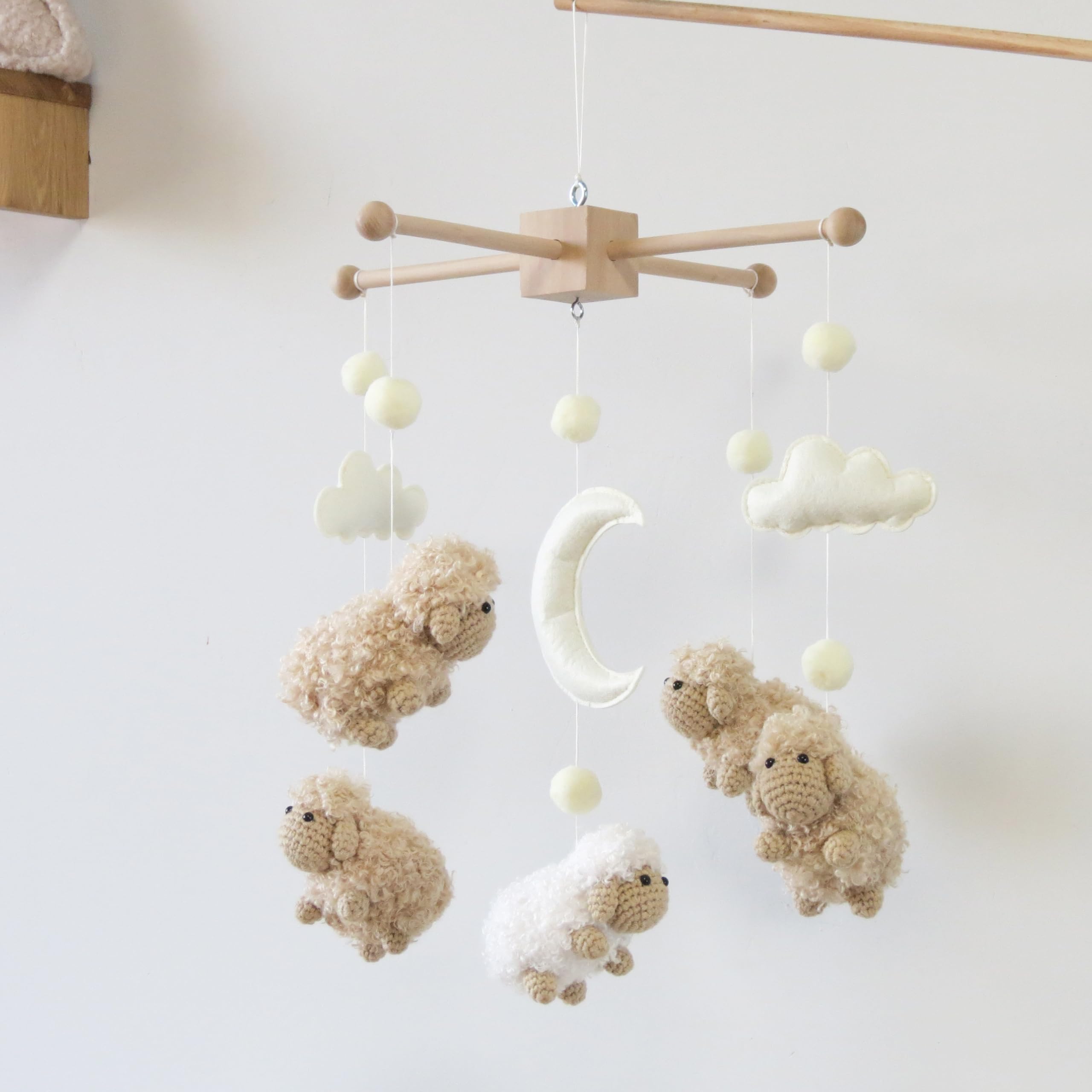 Sheep Crib Mobile Neutral Baby Mobile for Crib Sheep Baby Crib Mobile for Girls Boys