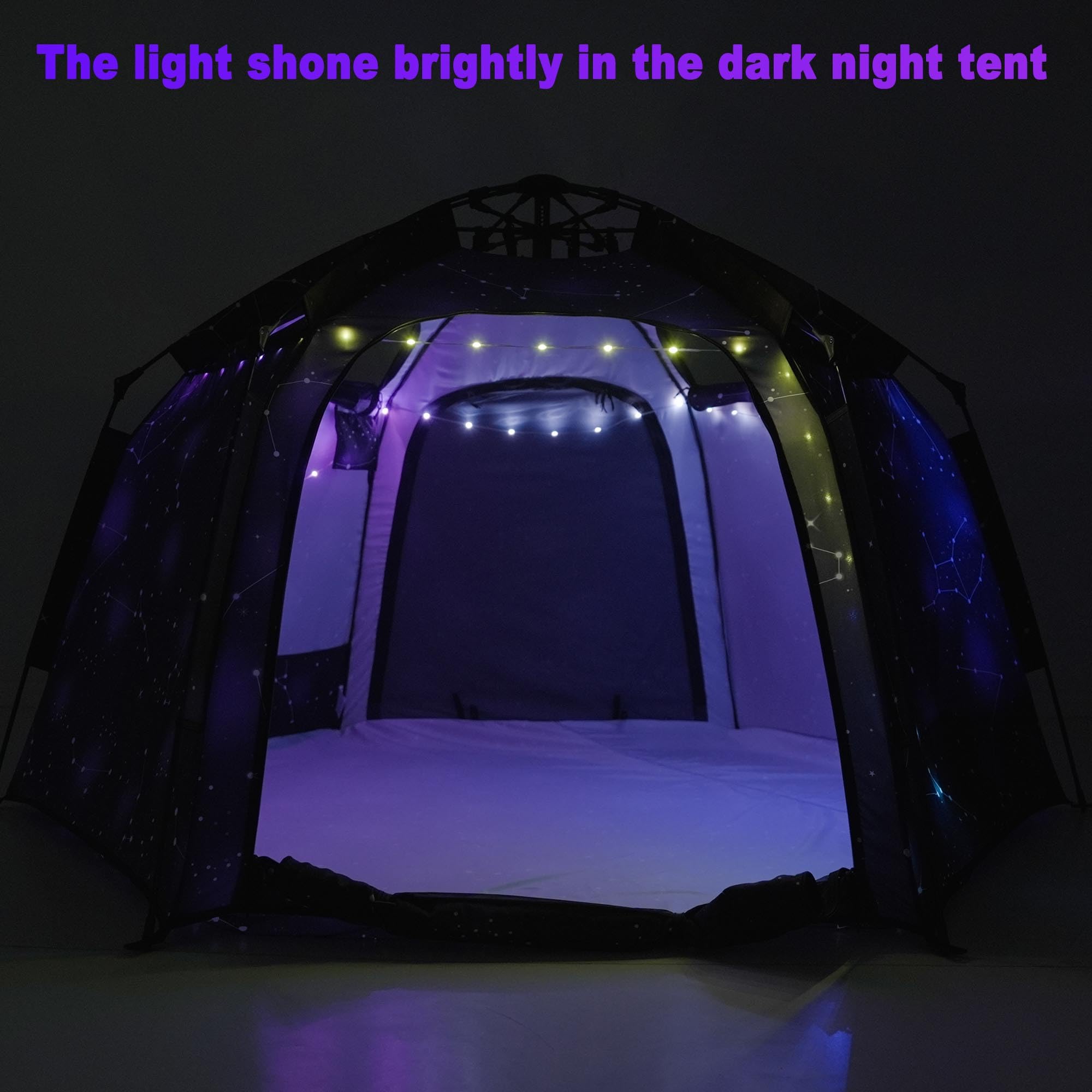 Hexagon Kids Play Tent with LED Lights