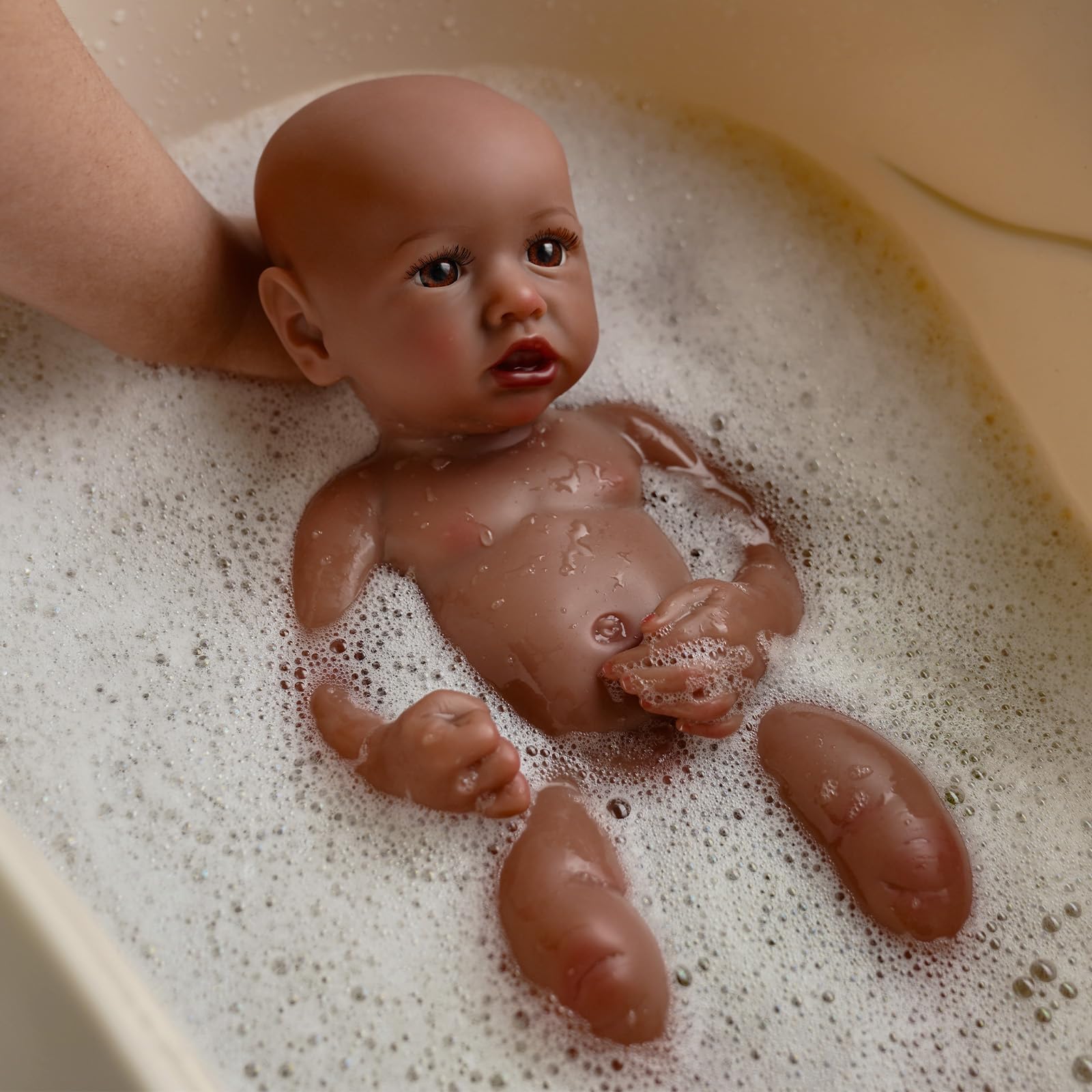 16 inch Full Body Silicone Baby Dolls, Realistic African American Reborn Doll Black Girl