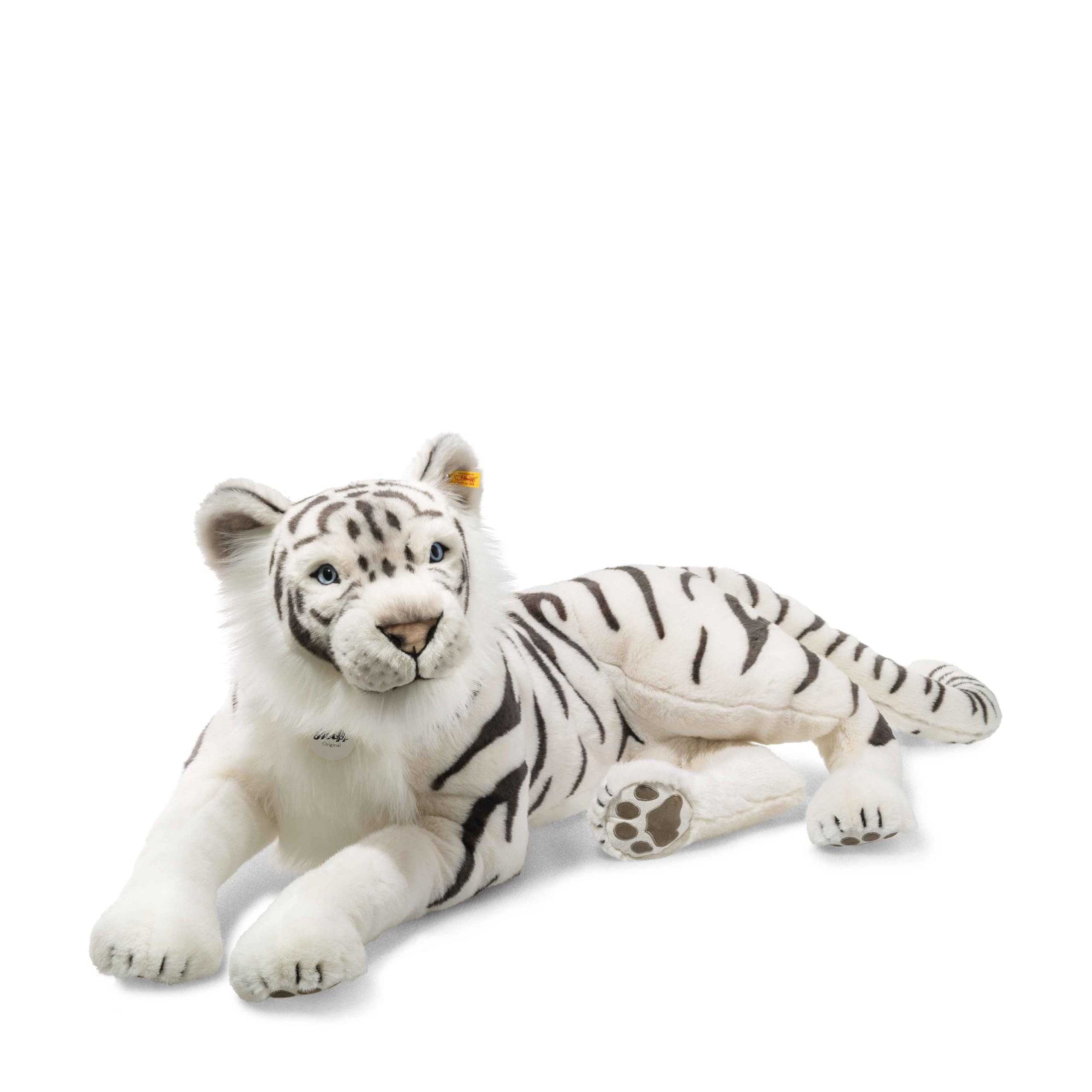 075742 Tuhin Tiger Plush Animal Toy, White