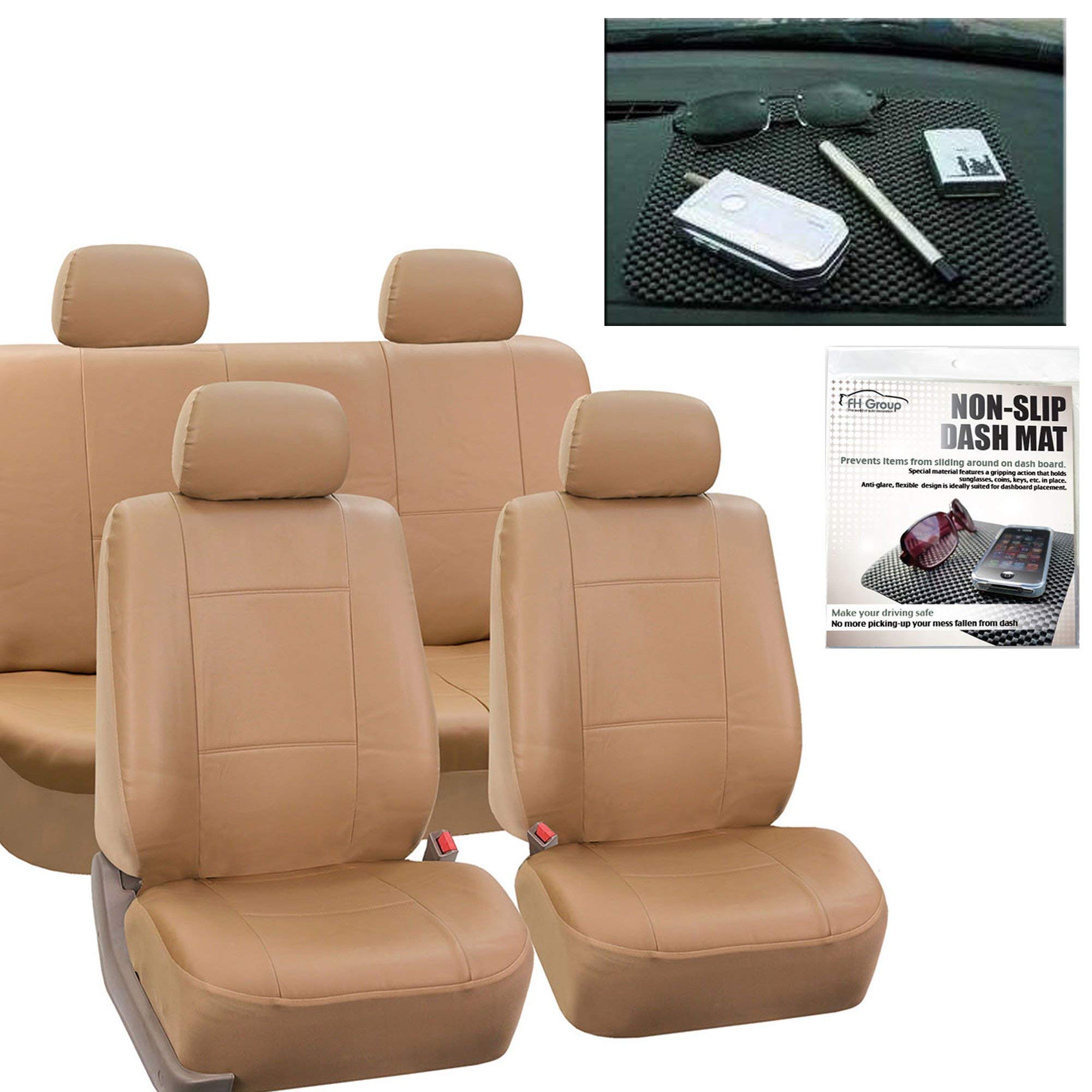 Car Seat Covers PU Leather Full Set Automotive Seat Covers Front Set and Rear Solid