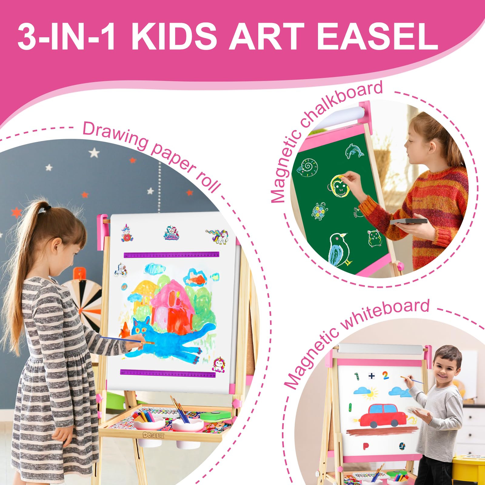 Adjustable Wooden Art Easel for Kids