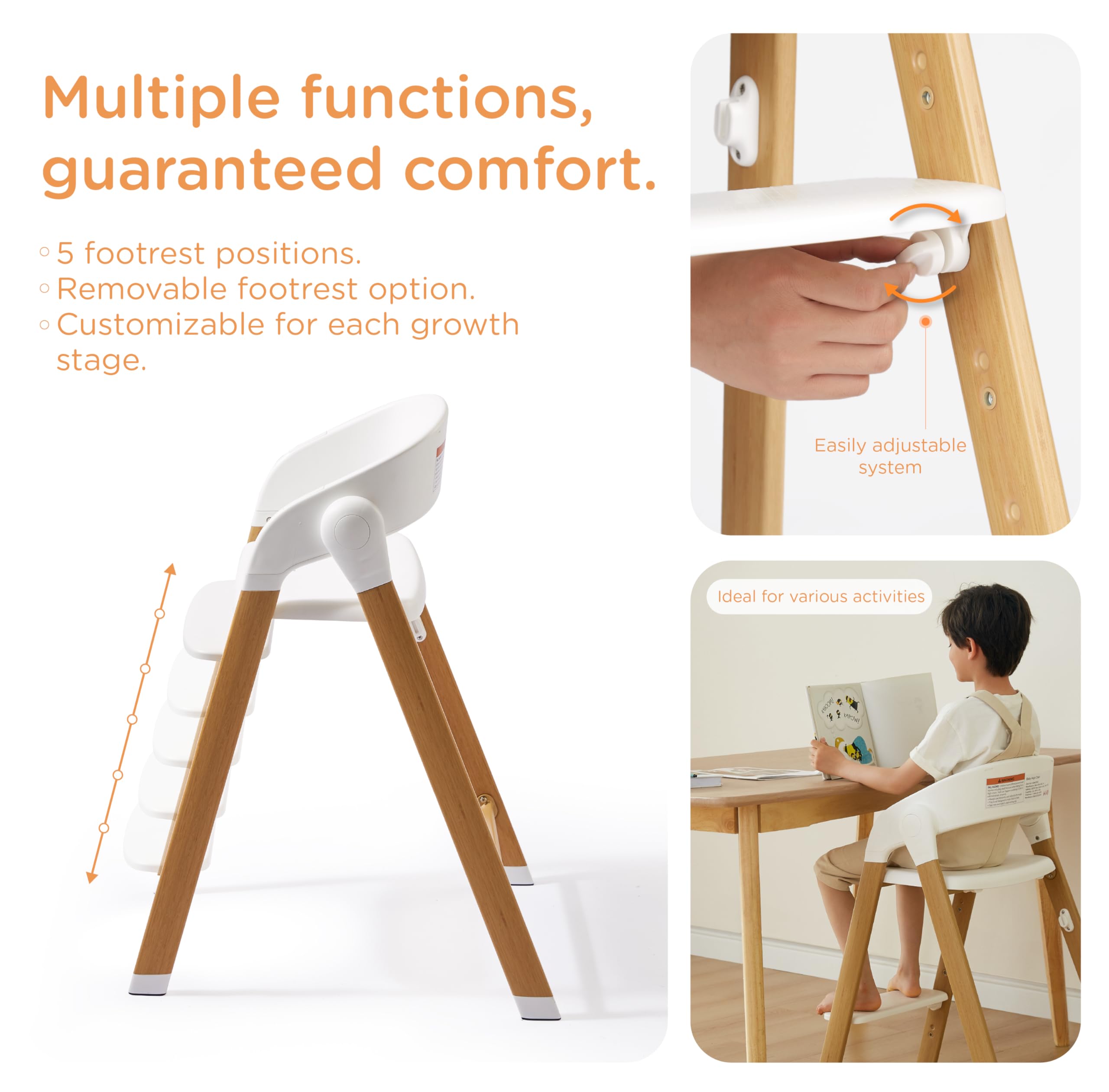 Adjustable Convertible High Chair for Babies and Toddlers