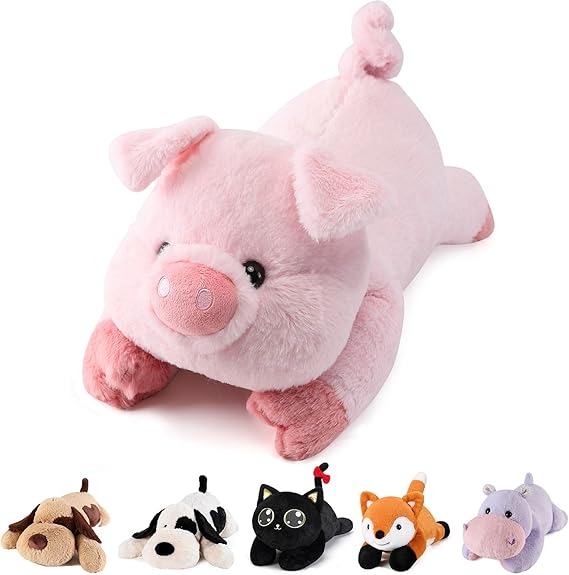 Pig Weighted Stuffed Animals - 28 Inch 5.0 Pounds Weighted Plush Pig Stuffed Animals