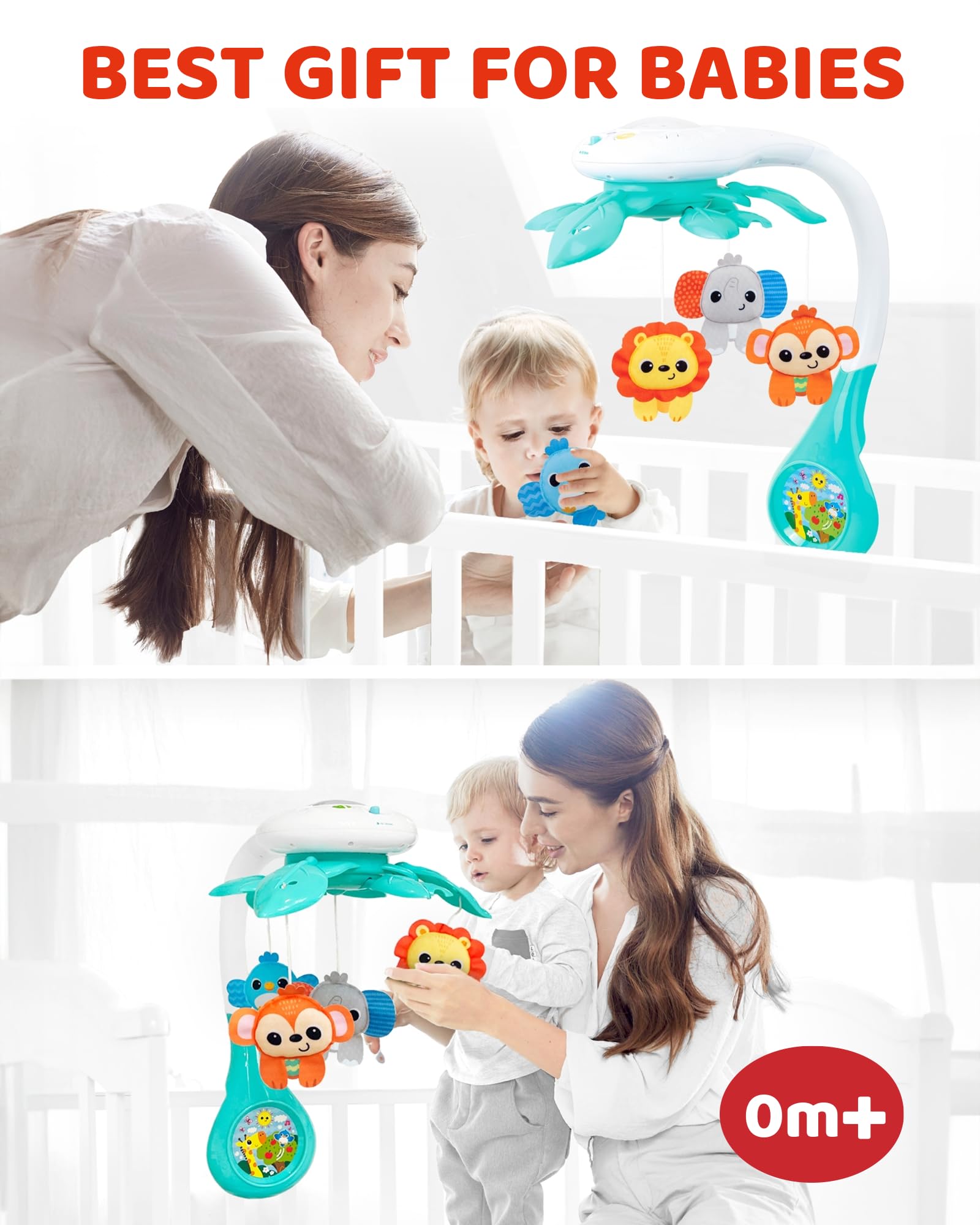 Baby Crib Mobile with Music and Light Projector