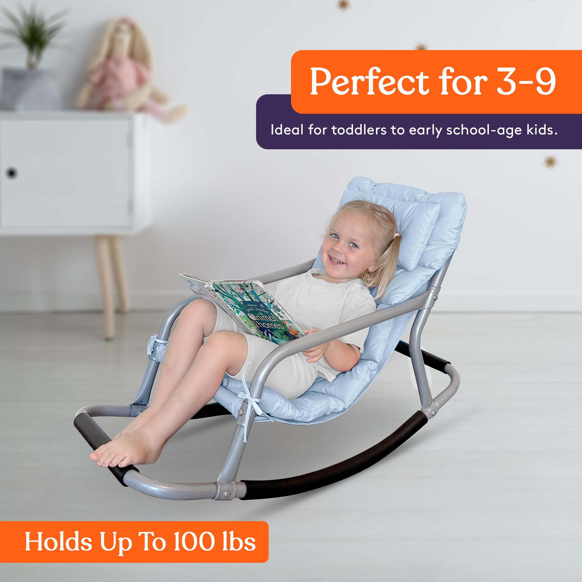 Sensory Rocking Chair for Kids - Blue Floor Rocker