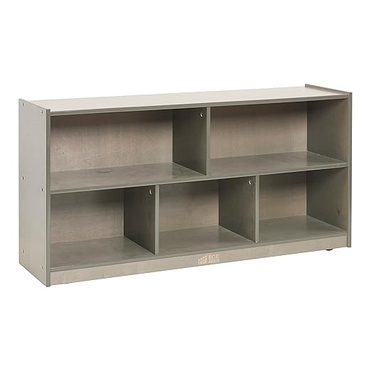 5-Compartment Mobile Storage Cabinet, 24in, Classroom Furniture, Natural