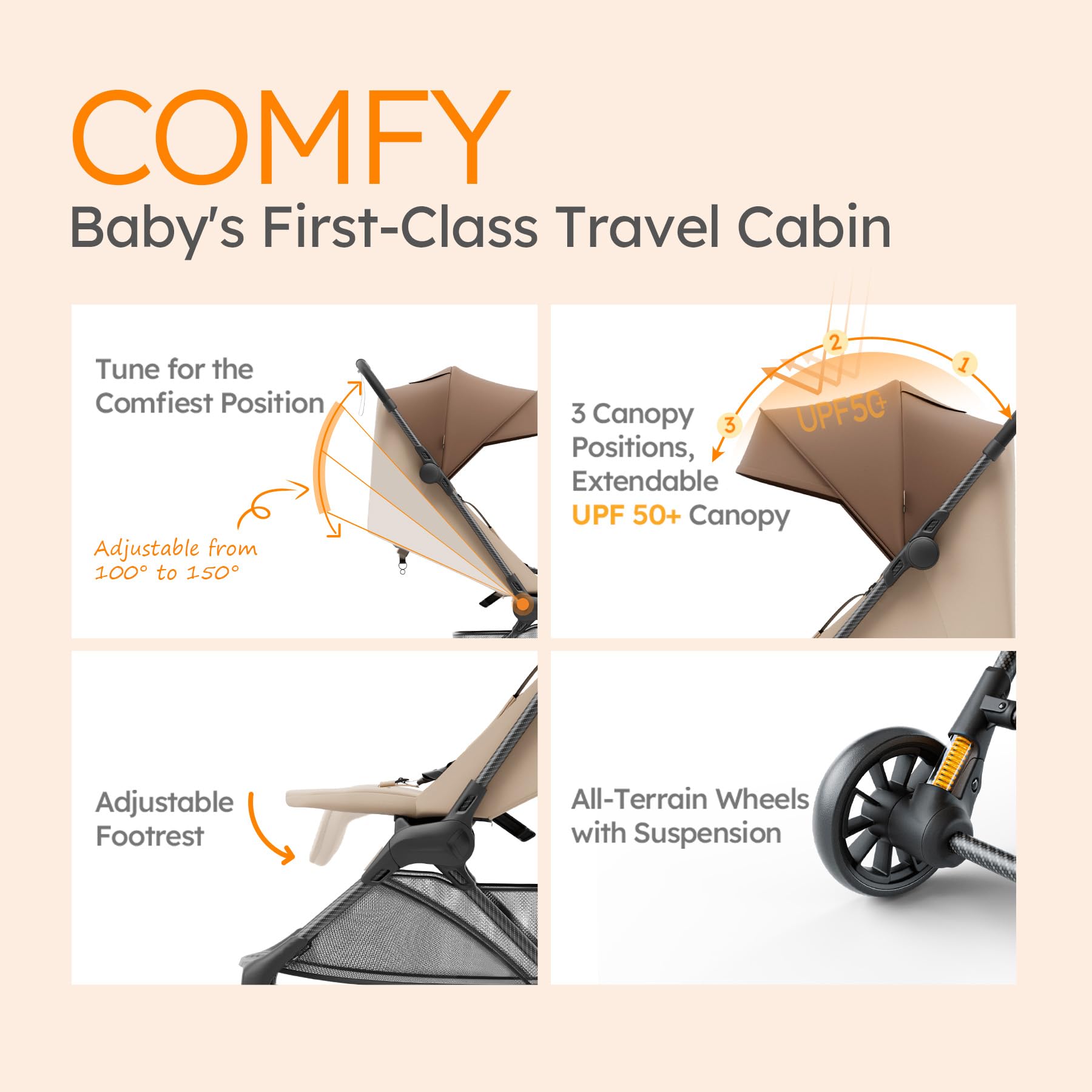 Ultra-Lightweight Carbon Fiber Travel Stroller