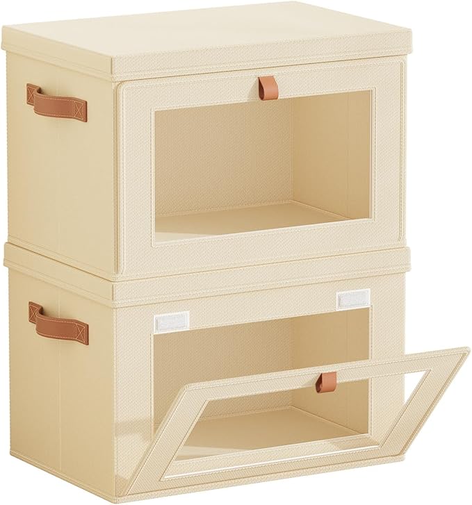 4 Pack Foldable Storage Bins - Fabric Decorative Storage Boxes