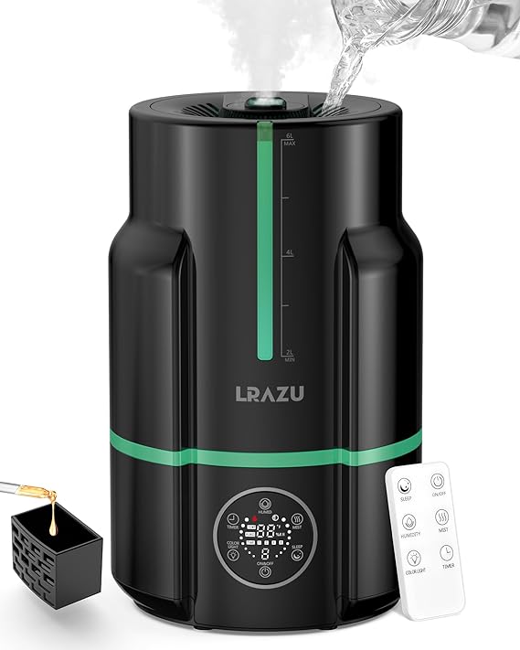 Cool Mist Humidifiers for Bedroom & Large Room, 6L Smart Ultrasonic Humidifiers