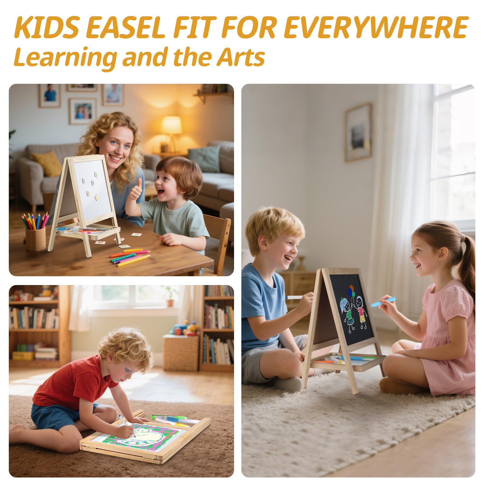 4-in-1 Double-Sided Tabletop Art Easel for Kids