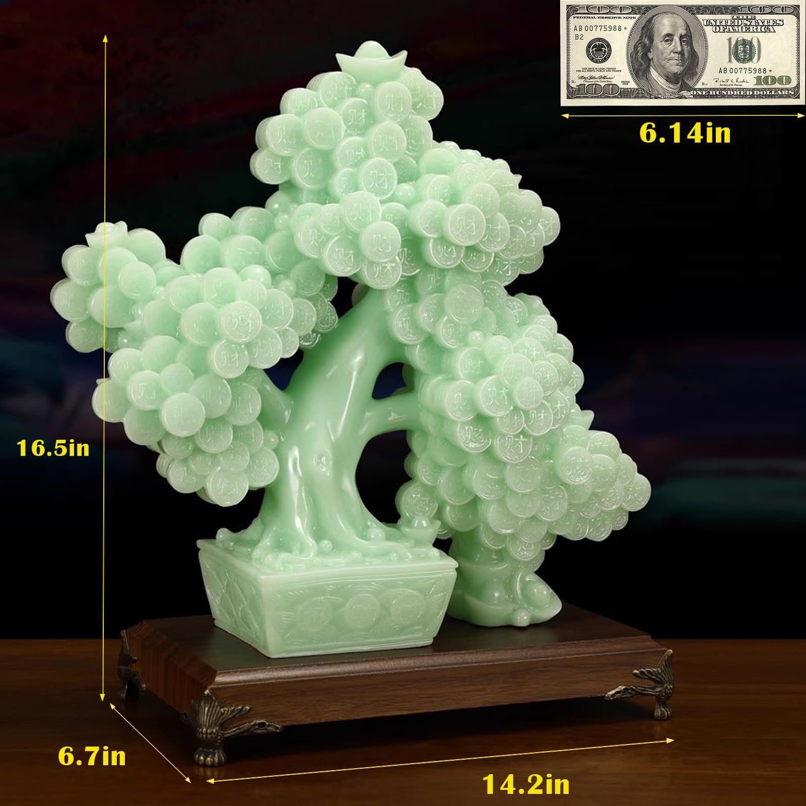 Resin Money Tree Feng Shui Bonsai Decor