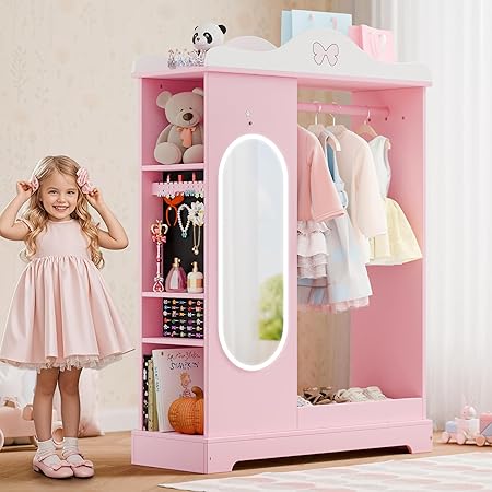 Kids Armoire with a Jewelry Cabinet, Princess Dress