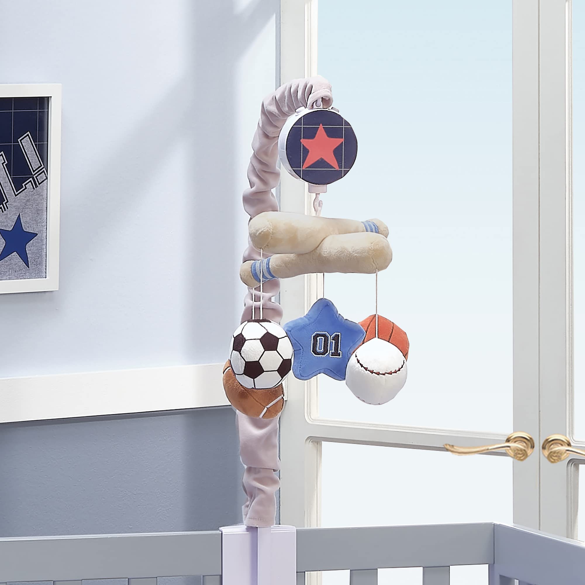 Baby Sports Musical Baby Crib Mobile Soother Toy - Gray