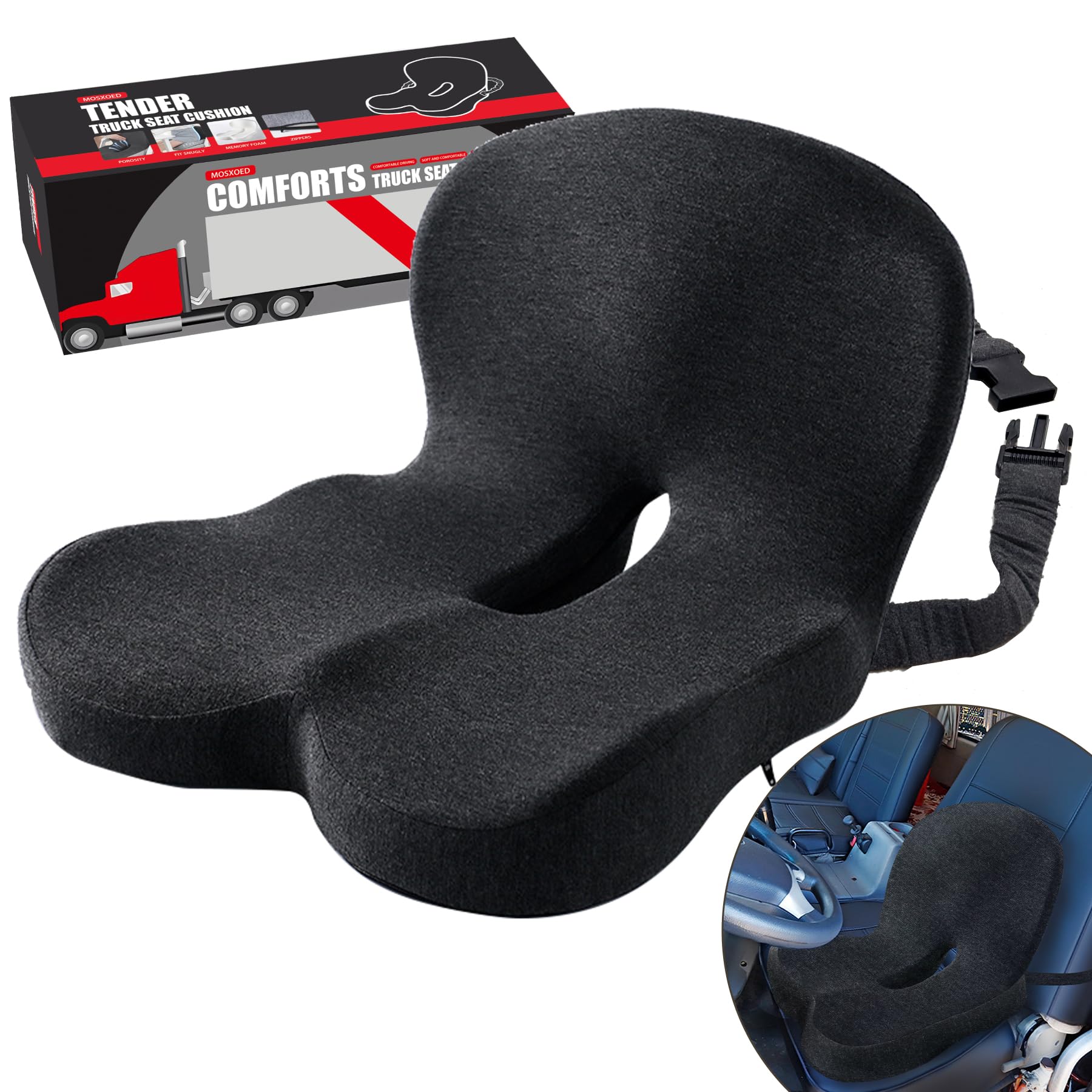 Seat Cushion for Truck Driver, Memory Foam Truck Seat Cushion