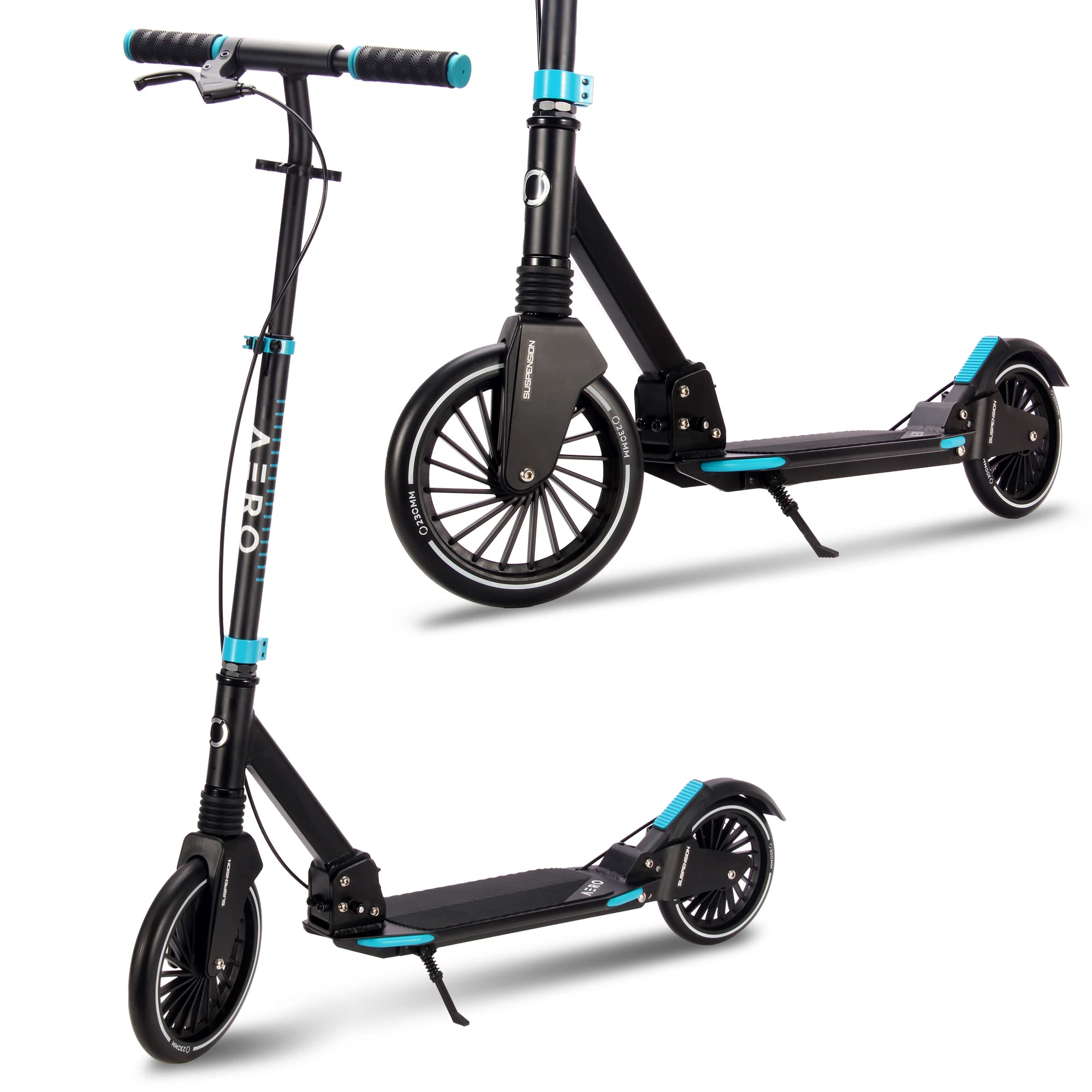 Wheels Kick Scooter for Kids 8-12, Teens & Adults | Hand Controlled Disc Brake
