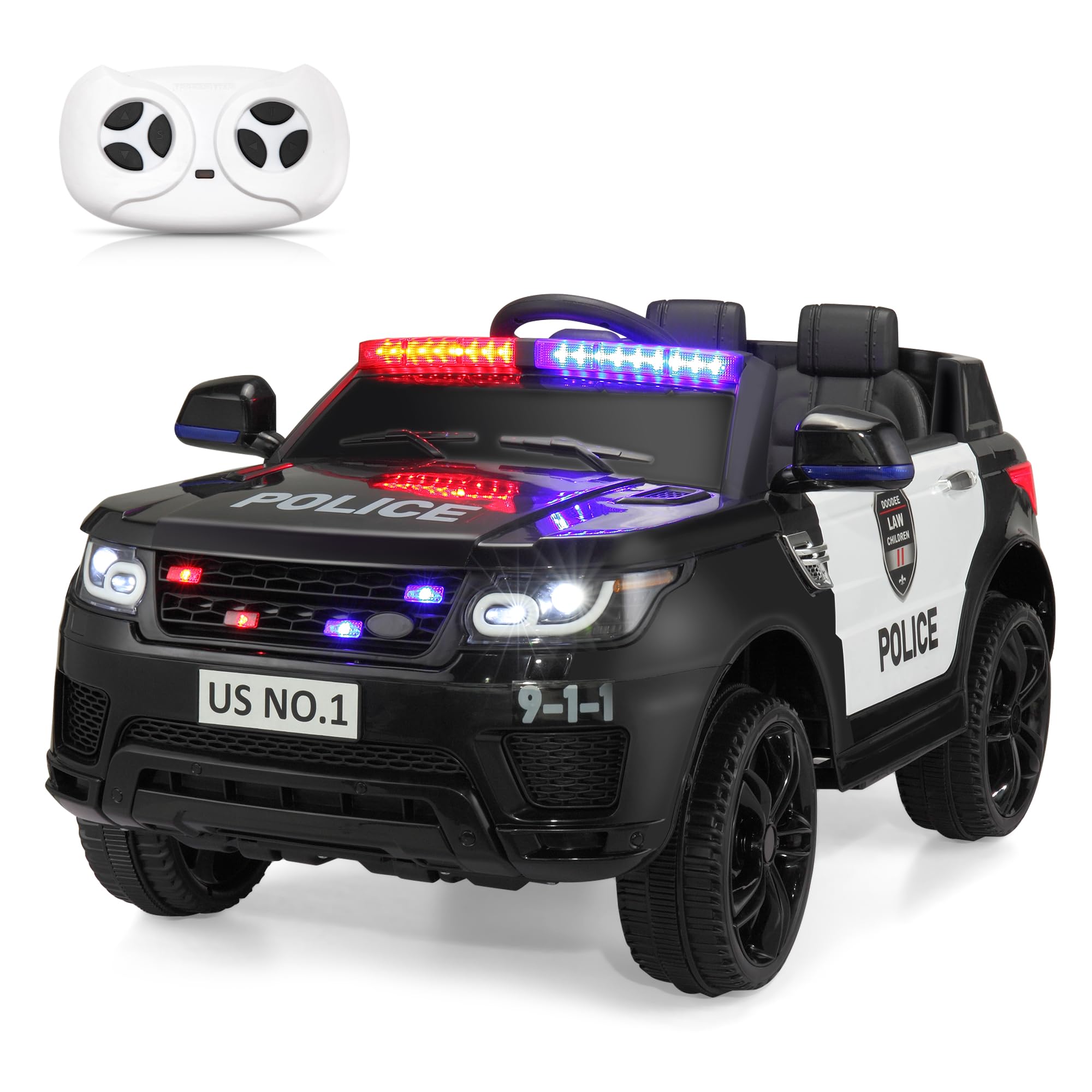 Kids Electric Police Car Ride-On with Remote Control