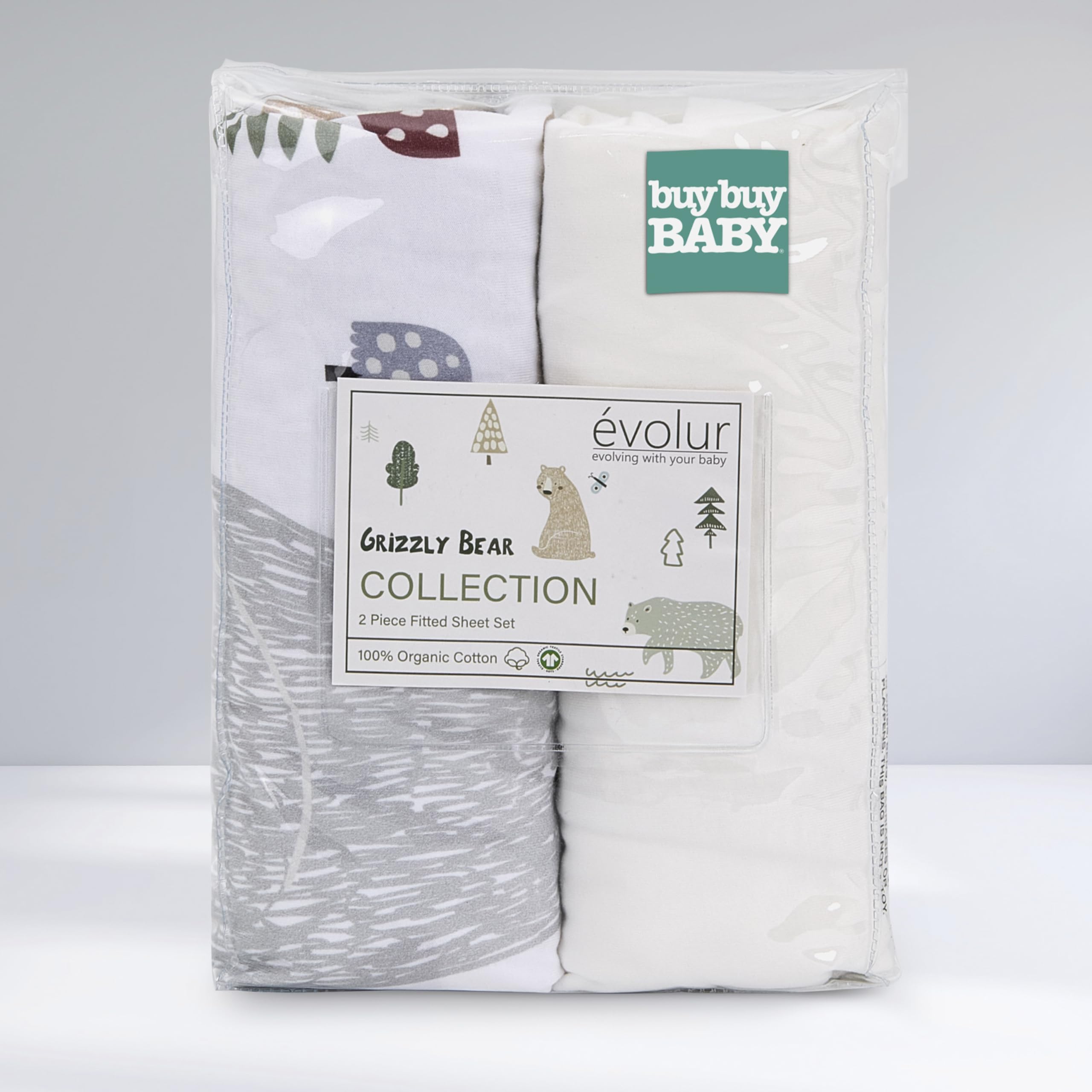 Convertible Crib Changing Table Bundle with Organic Cotton Sheets