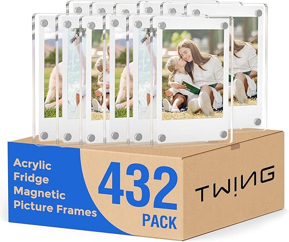 Acrylic Fridge Magnetic Picture Frames 6 Pack, 2.4 x 3.5 In Magnet Photo Frames