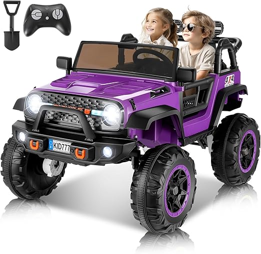 24 Volt Ride On Car with Remote Control, 2WD/4WD Switchable 2 Seater