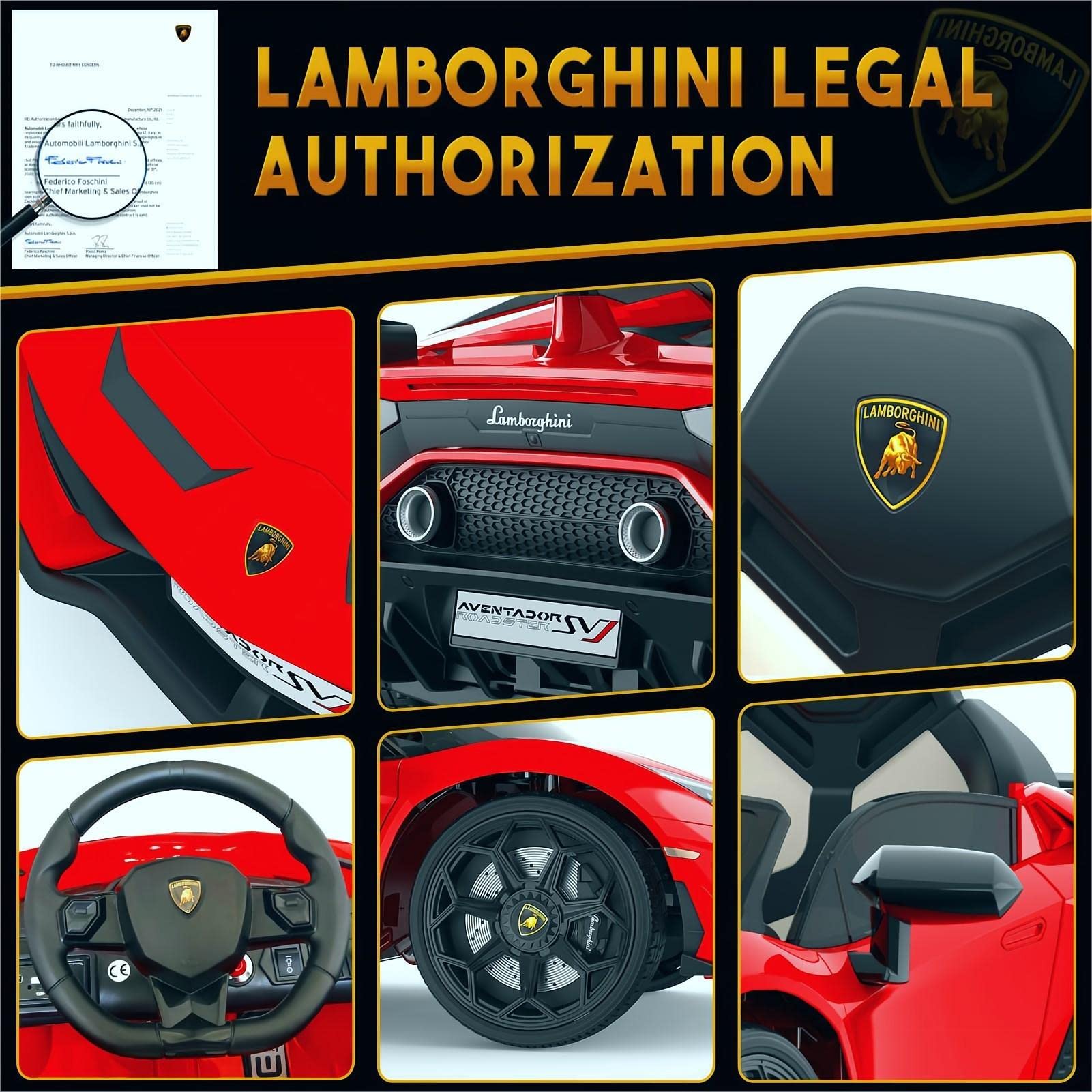 12V Licensed Lamborghini Electric Ride-On Car with Remote Control
