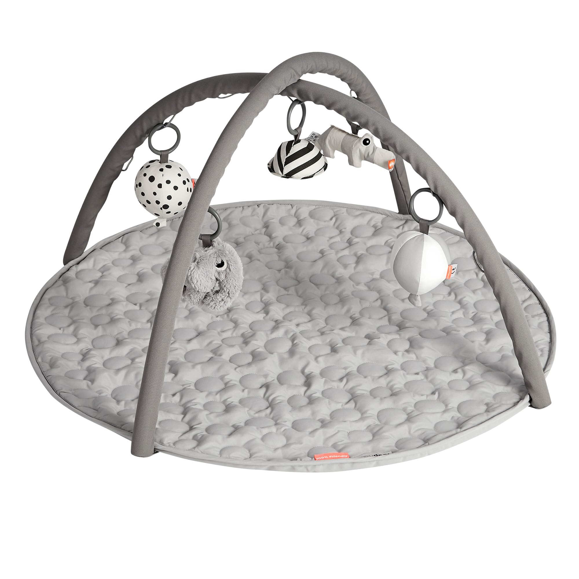 Activity Play Mat Deer Friends Grey - Baby Play Mat with 5 Toys for Sensory