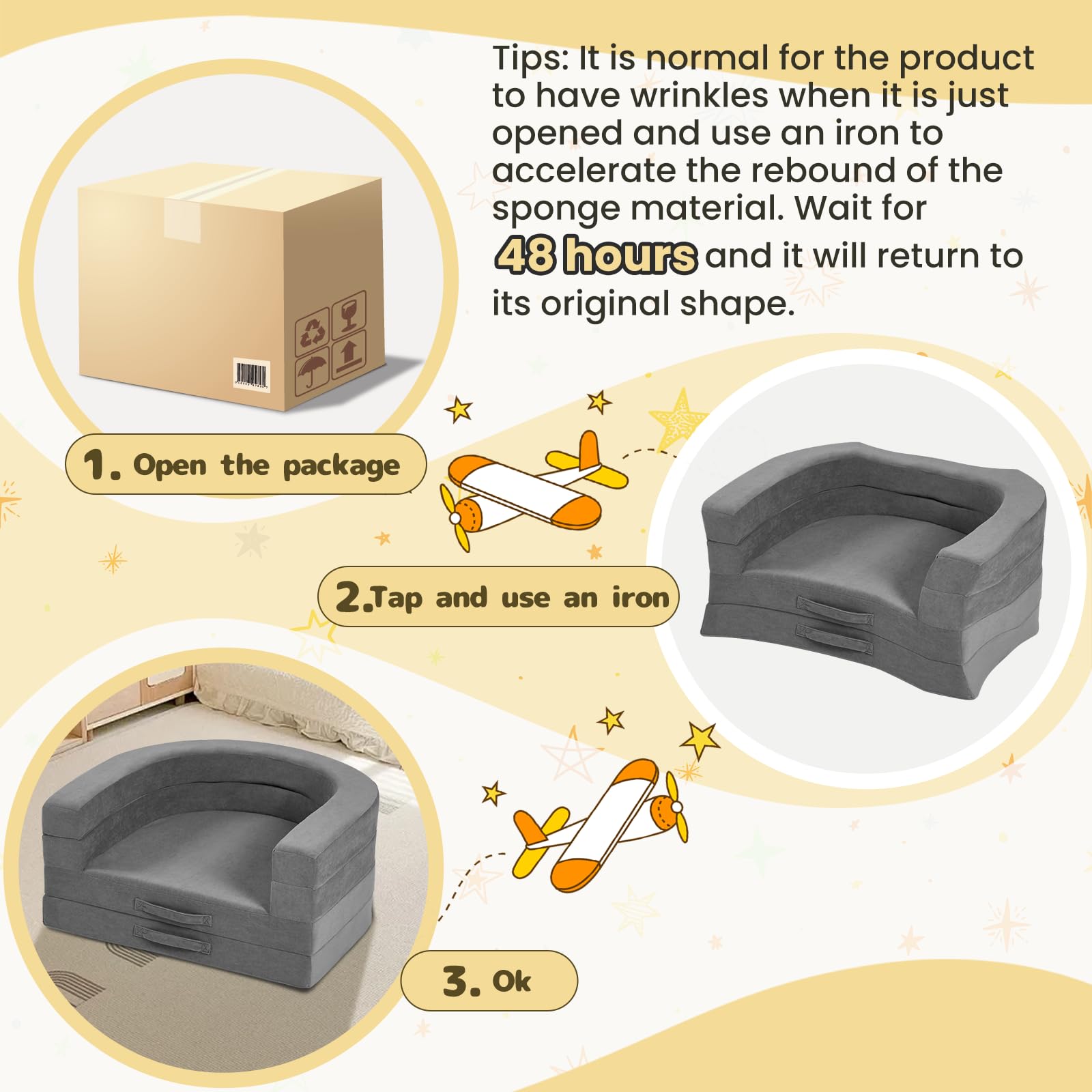 3-in-1 Portable Toddler Travel Bed with Washable Cover
