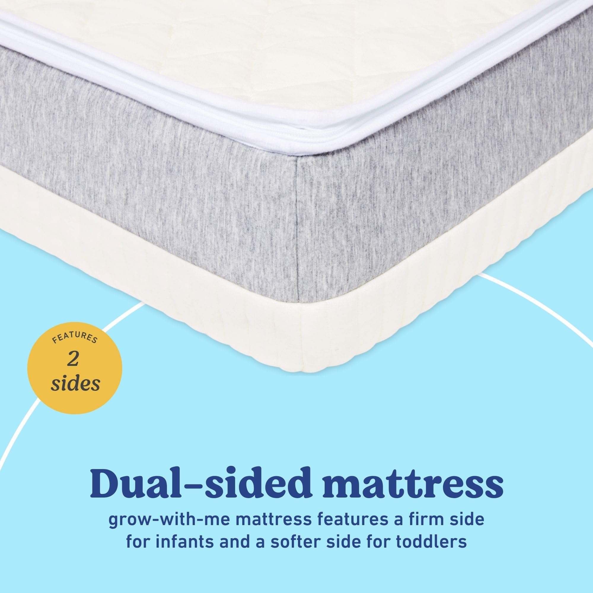 Dual-Sided Crib & Toddler Mattress with Waterproof Washable Cover