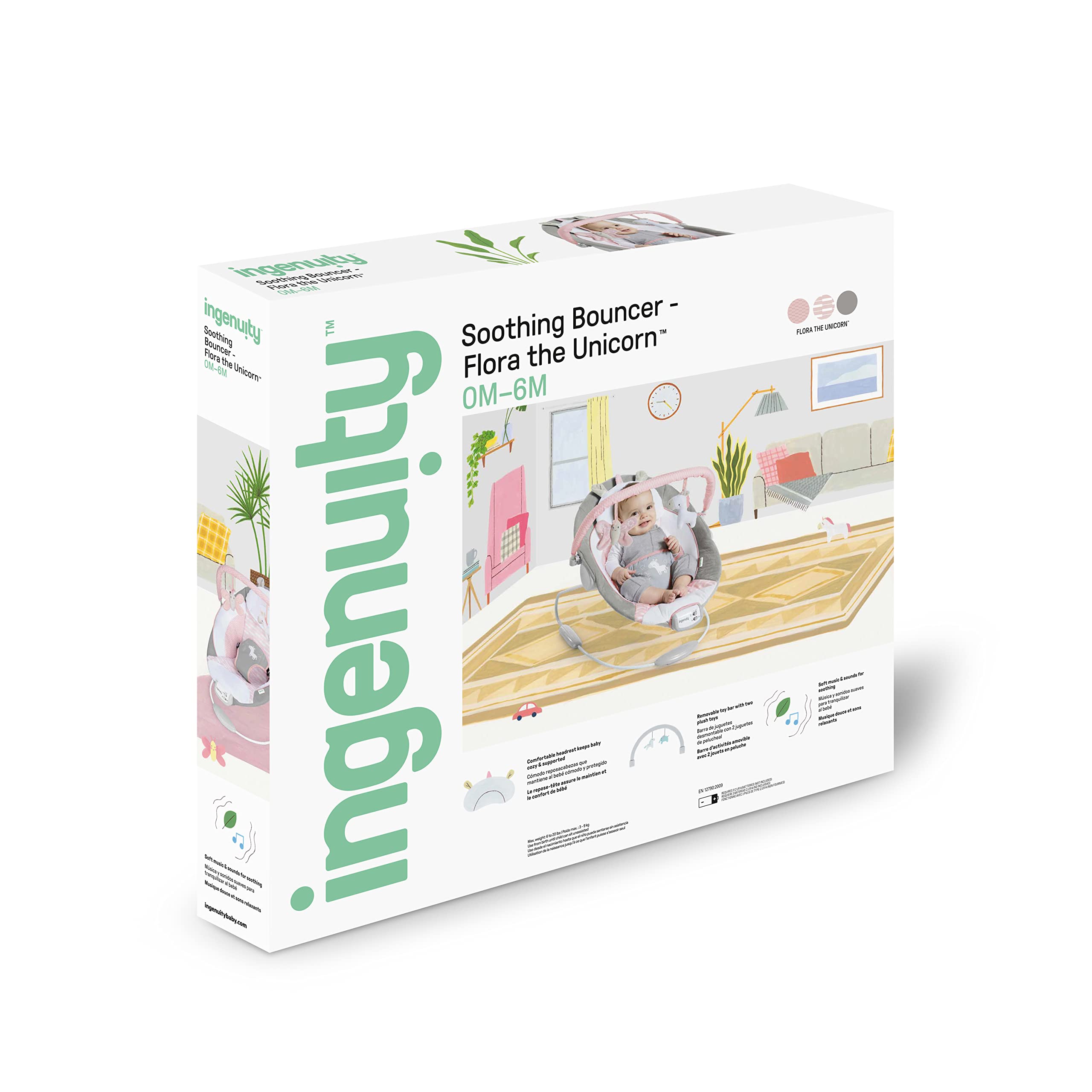 Soothing Baby Bouncer Infant Seat with Vibrations & Music